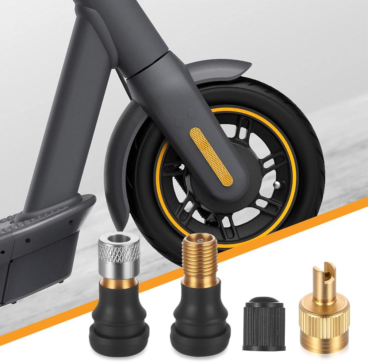 SnelShoppen - 7 Stuks E-Scooter Tubeless Ventielen, Verlengadapter voor Banden, E-Scooter Accessoires voor Xiaomi, Ninebot G30, Segway Mini Hoverboard