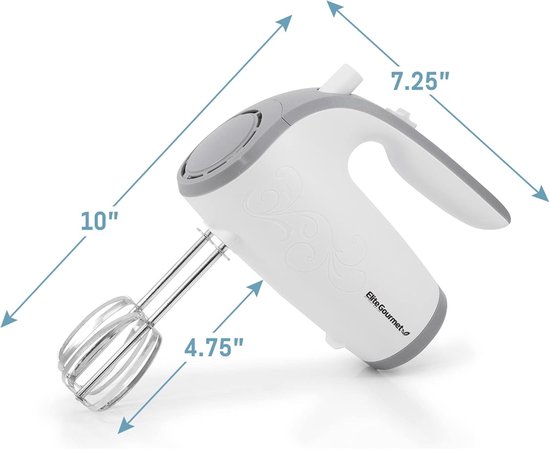 SnelShoppen - Ultra Power Elektrische Handmixer 5 Snelheden Wit, Roestvrijstalen Garde, Keuken Mixen, Bakken, Beaten, Ideaal voor Feest en Koken van Snelshoppen — afbeelding 4