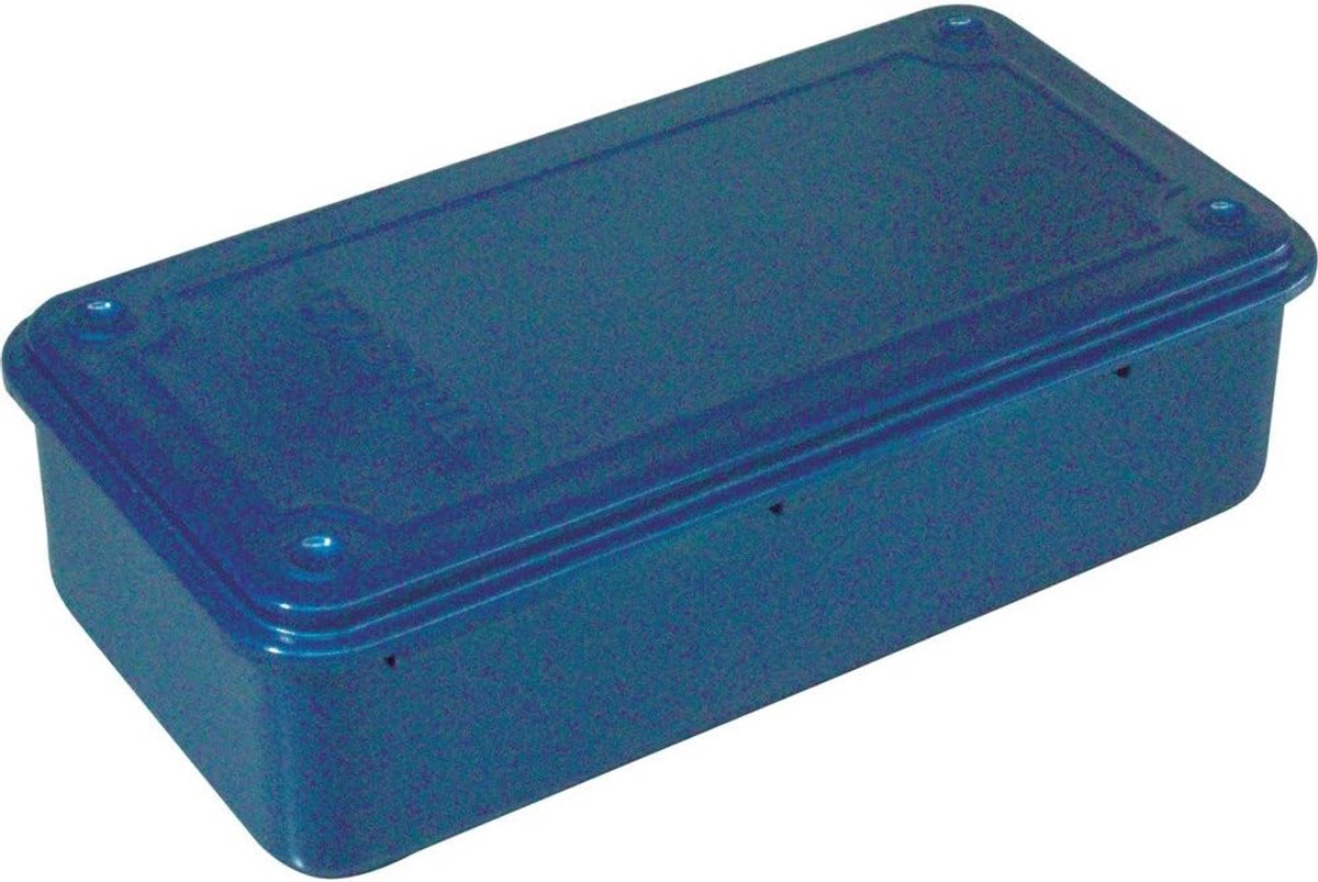 SnelShoppen - Blauwe Toolbox 203x109x56mm - Compacte Gereedschapskist met Antislip Groeven - Ideaal voor Camping, Tuin en Klussen