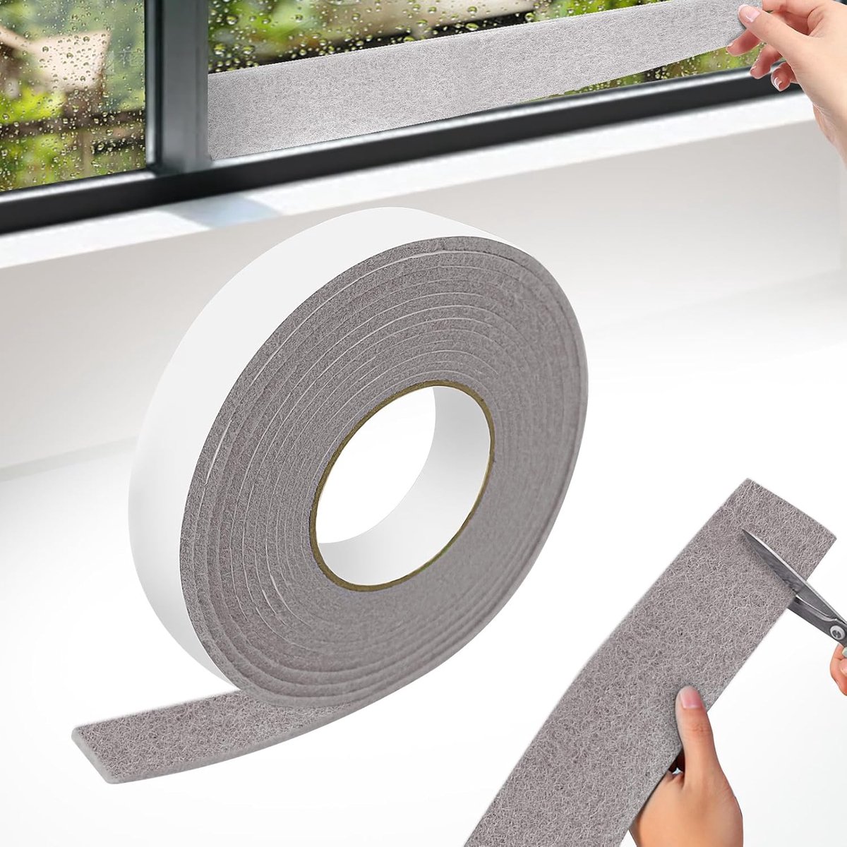 SnelShoppen - Condensatie Absorberende Strip voor Ramen, 3 cm x 5 m, Vilt Sealing Tape voor Vochtabsorptie, Zelfklevende Tochtstrip voor Raamstijl en