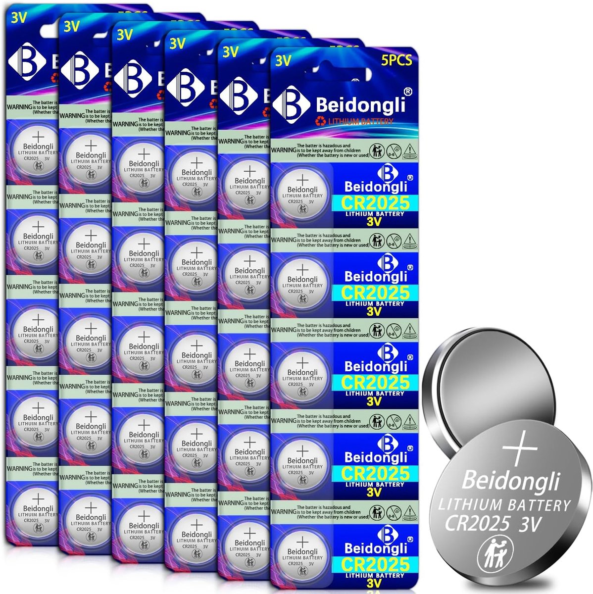 SnelShoppen - 30x CR2025 Lithium Knopcell Batterijen 3V - Hoogwaardige Lange Levensduur - 165 mAh - Lekvrij & Veilig - 5 Jaar Garantie