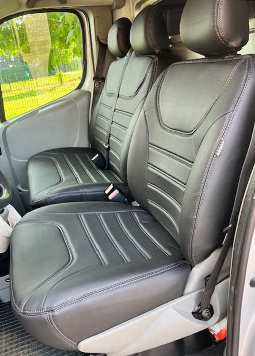 Pasvorm stoelhoezen Nissan Primastar 2001-2015 (geschikt voor stoel en duobank) - Kunstleer zwart