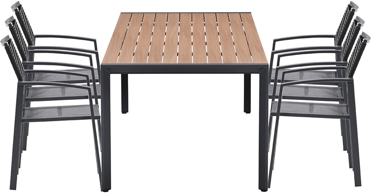 Garden Impressions Cosmo/Felini tuinset 6 personen teaklook tafel 220 cm