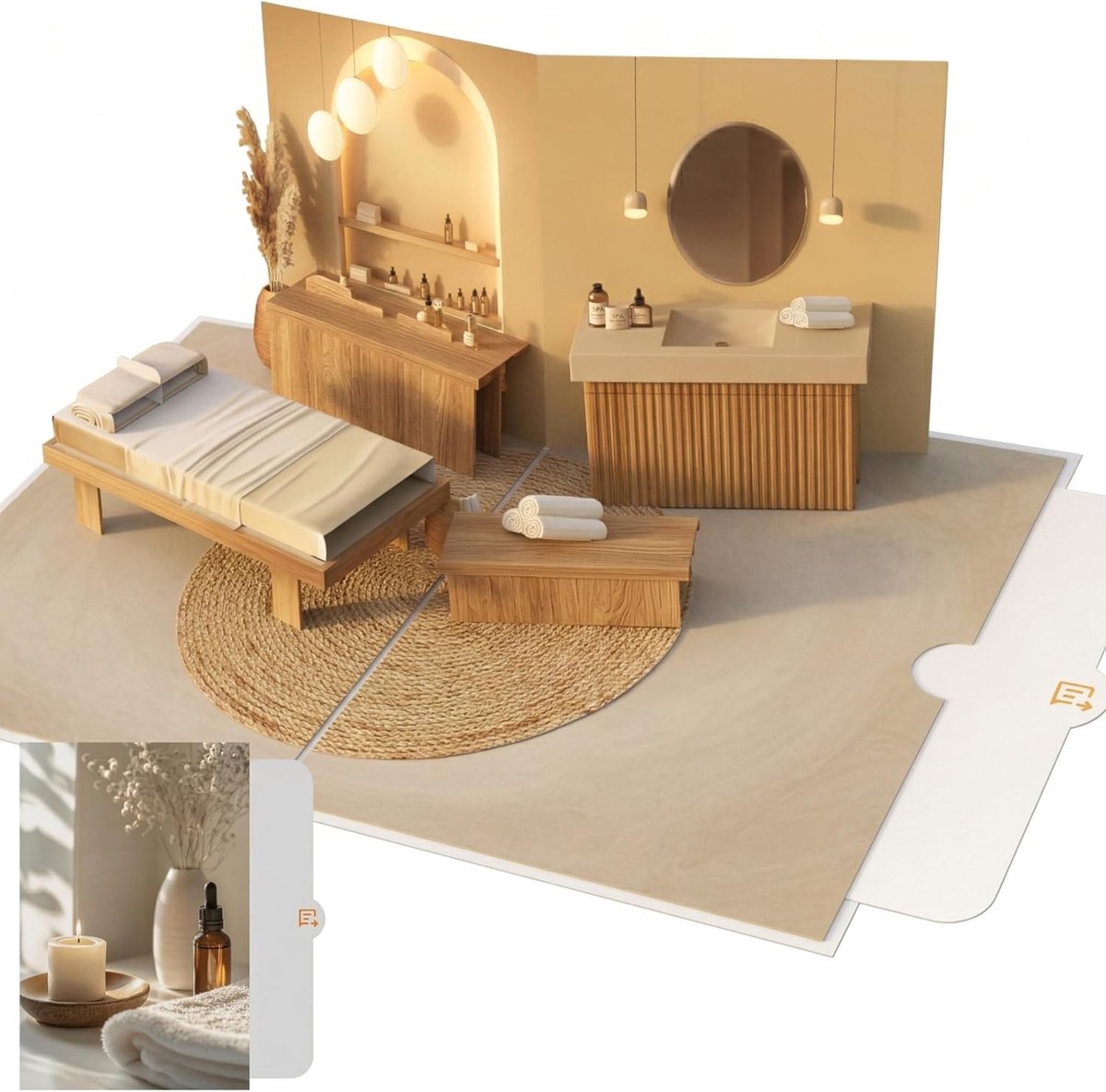 SnelShoppen - 3D Pop-up Kaart Massage & Wellness - Luxe Groetkaart voor Ontspanning - Origineel Cadeau voor Massage & Spa Gift Card - Inclusief Envelo
