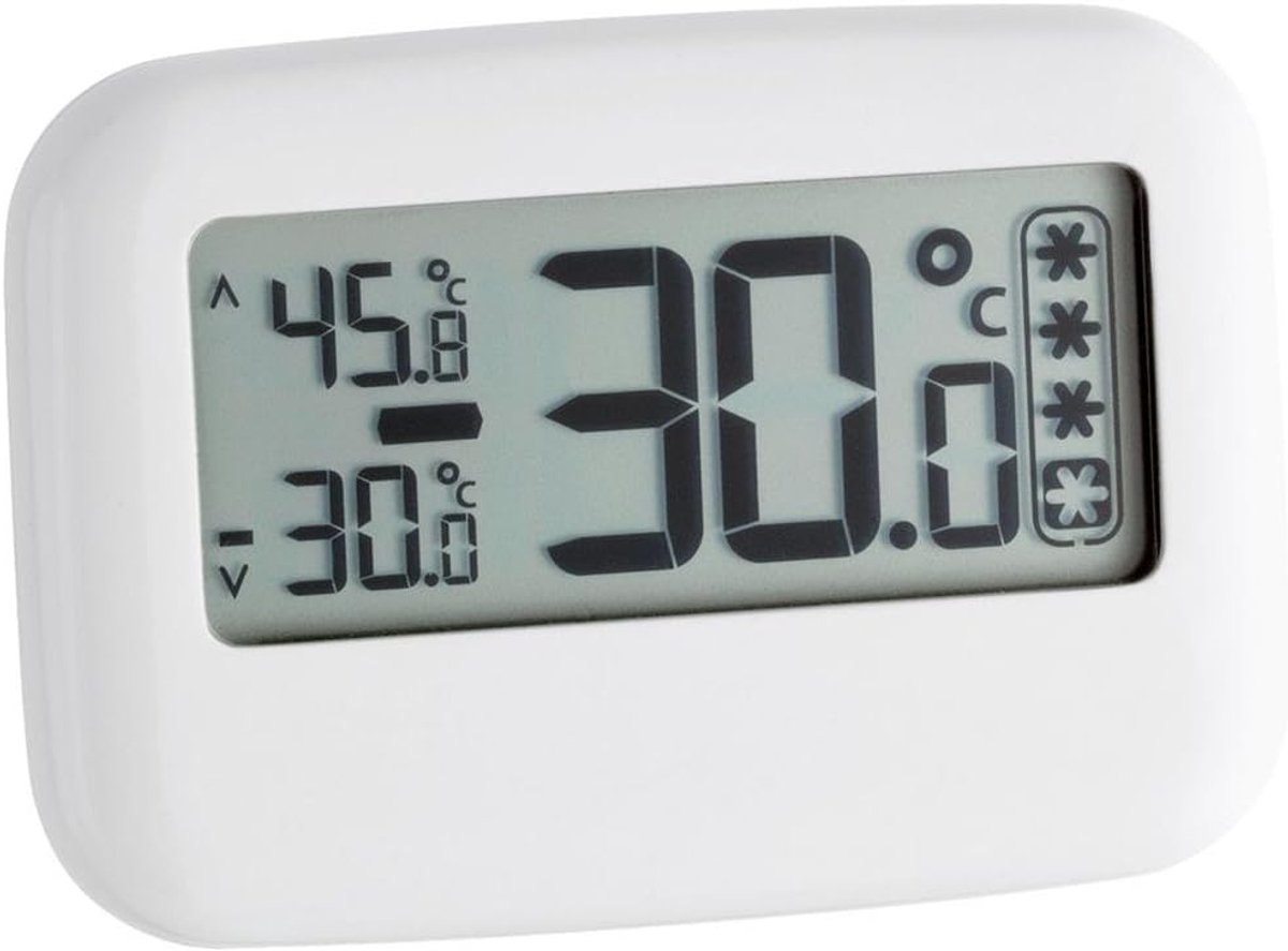 SnelShoppen - Digitale Vriezer Thermometer met Permanente Weergave van Hoogste en Laagste Waarden, Koelkast Thermometer voor Keuken, Ideaal voor Vriez