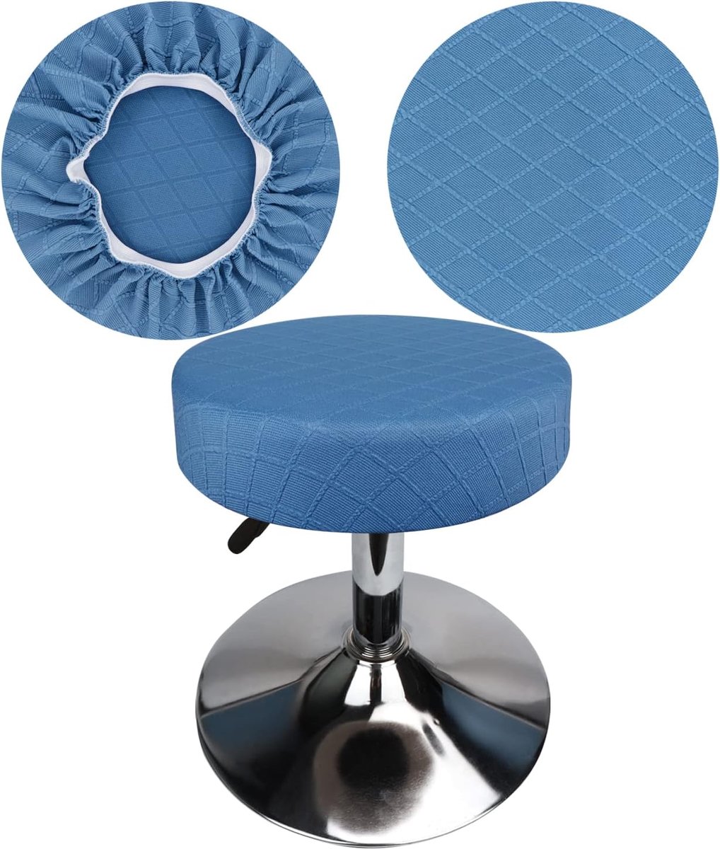 SnelShoppen - Ronde Krukhoezen 30-40cm - Elastisch, Wasbaar, Stofvrij - Luxe Velvet, Blauw - Voor Feesten, Keuken en Tuin - 1 Stuk