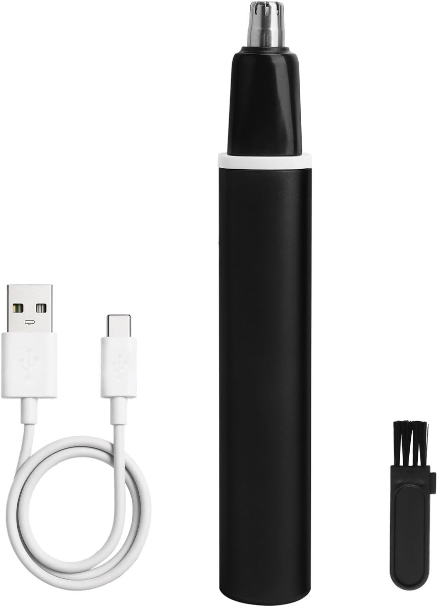 Thijox - Neushaartrimmer voor Heren en Vrouwen, USB-oplaadbare Neushaarverwijderaar, Stille Neustrimmer, Ideaal voor Onderweg, Zwart, Perfect voor Fee