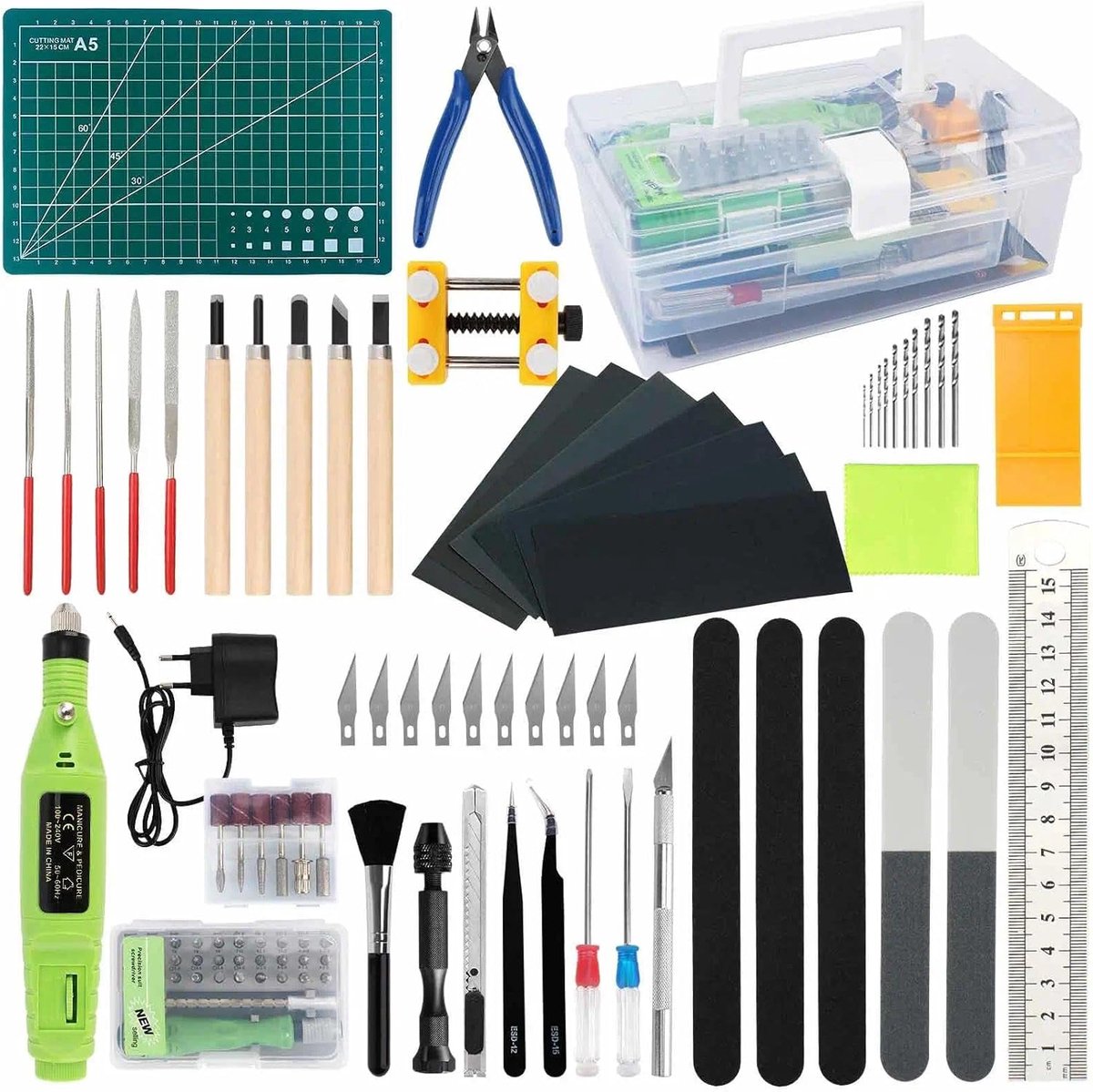 SnelShoppen - 103-delige Modelbouw Gereedschap Set voor Architectuur, Modelbouw, Gunpla, Auto's, Vliegtuigen, Hobbymaterialen, Reparatie en Montage -