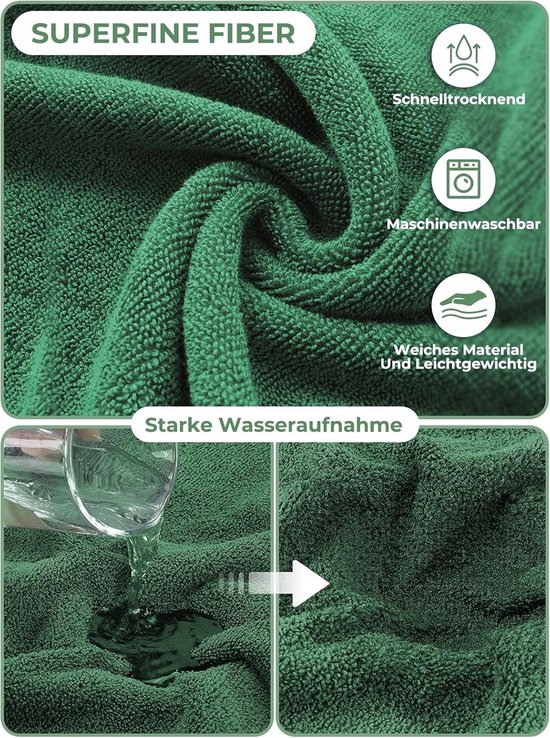 SnelShoppen - Dog Bath Robe Microfiber Sneldrogende Dog Towel, Aanpasbare Absorberende Badcape met Hoed voor Kleine Honden (S, Groen) van Snelshoppen — afbeelding 2