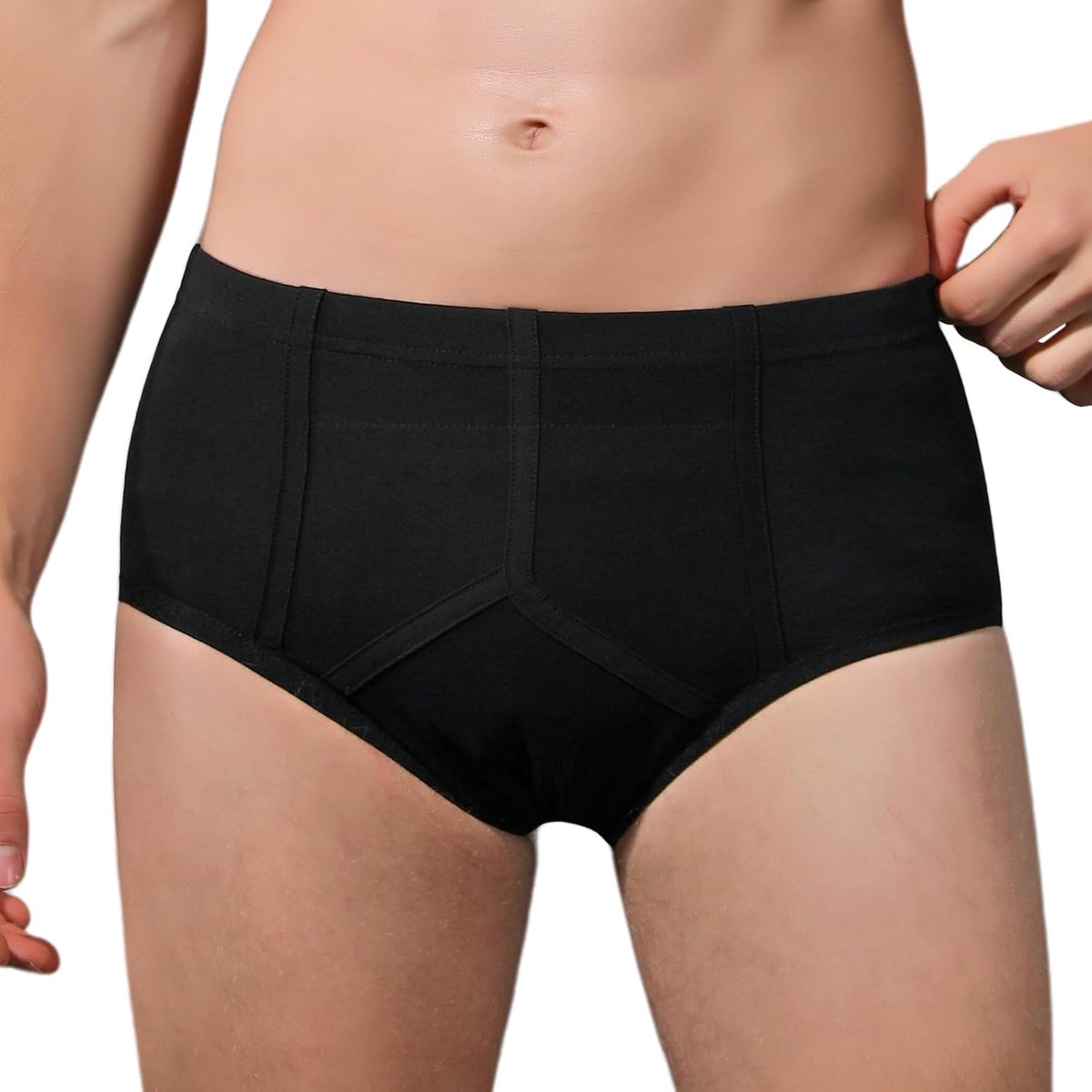 SnelShoppen - Herbruikbare Incontinentiepants voor Mannen - Katoenen Incontinentieondergoed M - Ademend en Comfortabel - Vijflaags Absorptiesysteem -