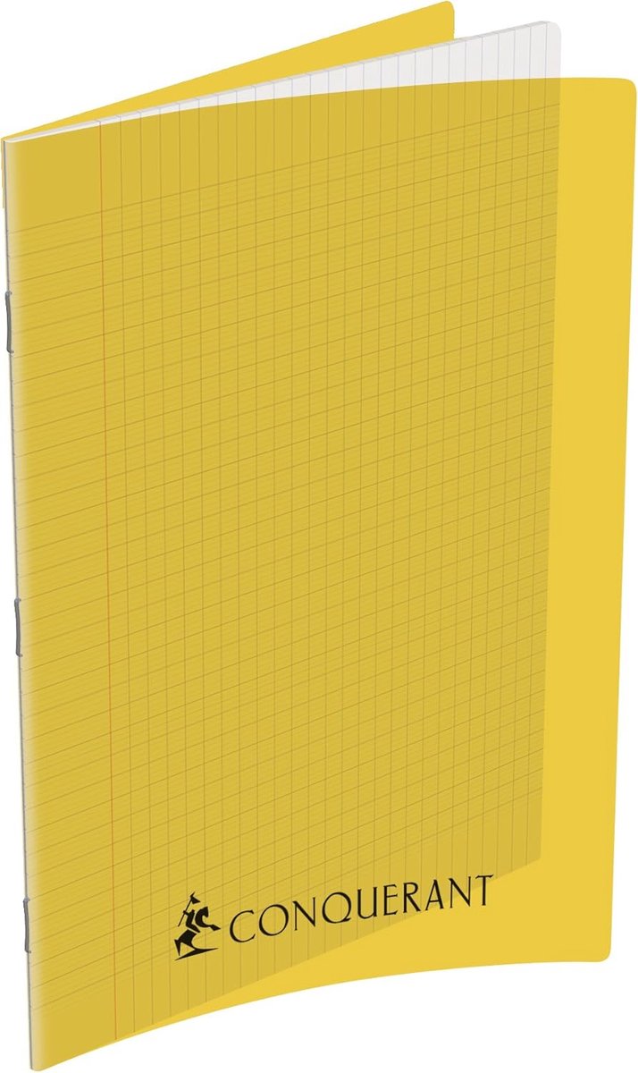SnelShoppen - A4 Notebook met 192 pagina's, Grote Sieyès Ruiten, Geel Polypropyleen, Waterdicht en Vuilafstotend, Perfect voor School, Werk of Creatie