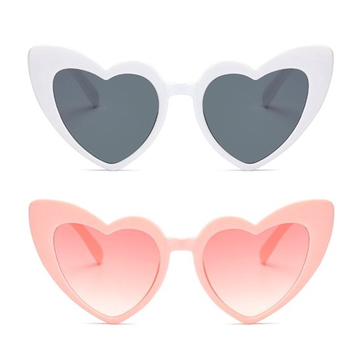 Hartvormige zonnebril - Retro zonnebril - UV400 bescherming - 2 stuks - Zonnebril voor dames - Perfect voor buitenactiviteiten