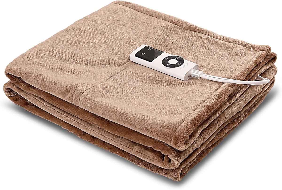 SnelShoppen - Elektrische Verwarmde Dekens, Warmte Dekens met 9 Warmte-instellingen, Snelle Voorverwarming, Timer, Automatische Uitschakeling, 180 x 1
