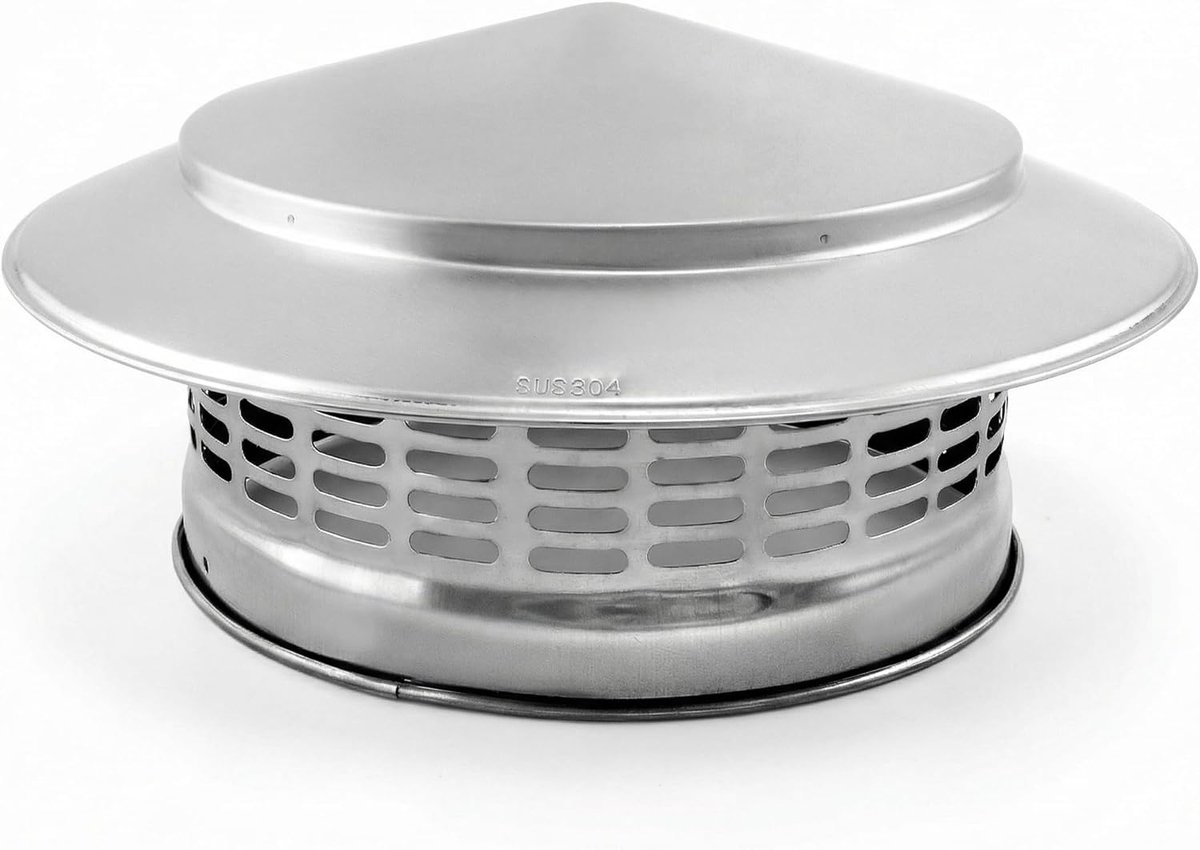 SnelShoppen - Ronde Rookkap 200MM - 304 Roestvrij Staal - Ventilatiedak - Hoogwaardige Schornsteenkap - Weerbestendig en Duurzaam - Voor Daken en Scho