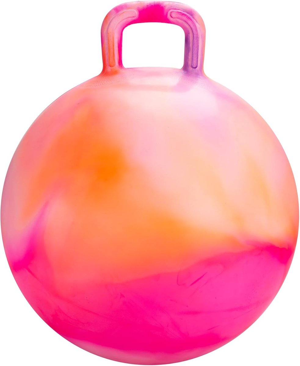 SnelShoppen - Bouncy Hopperbal 50 cm voor Kinderen van 6-9 Jaar - Robuuste PVC Springbal met Luchtpomp - Indoor & Outdoor Speelplezier - Oranje Cloud