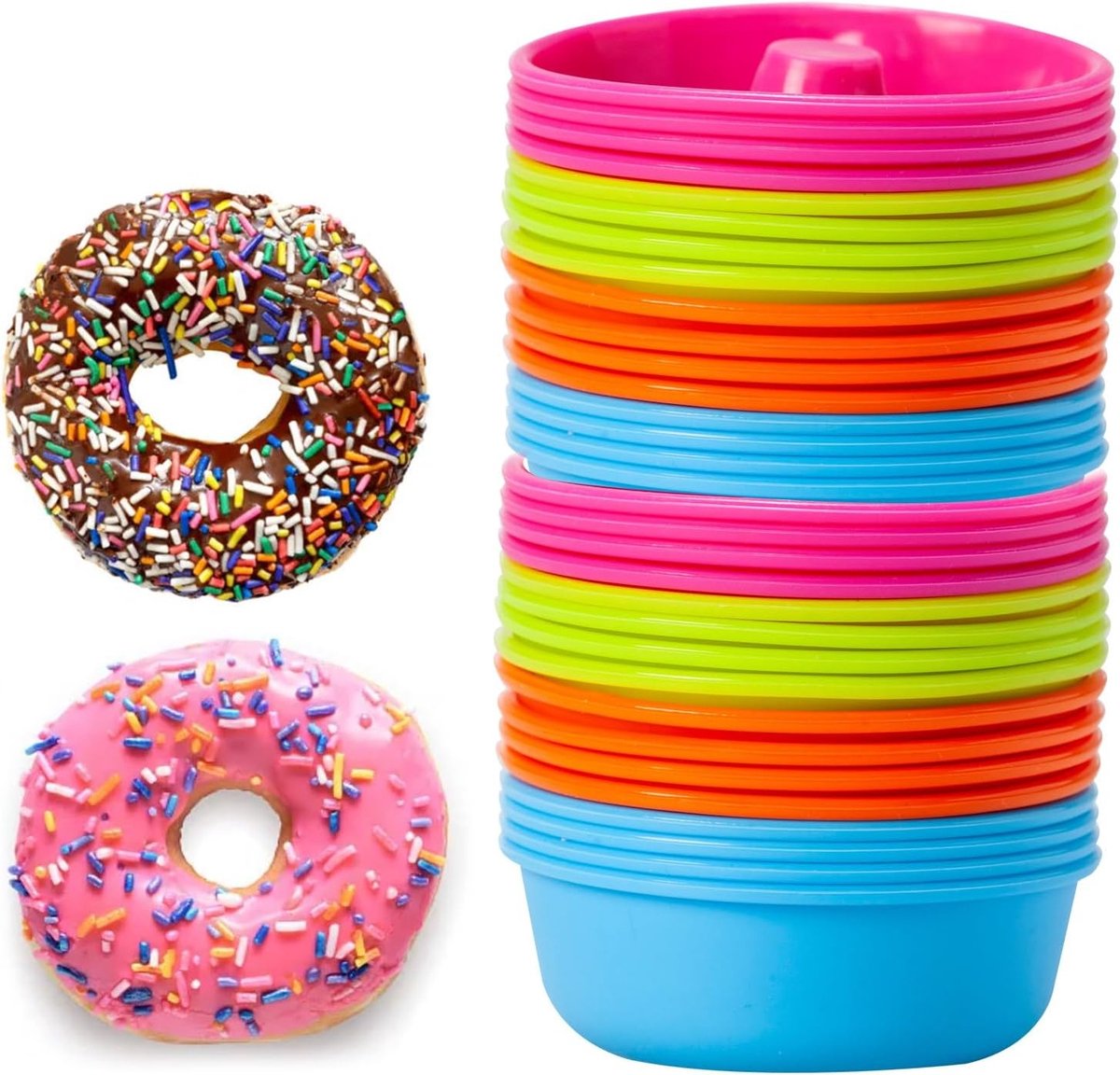 Siliconen Donutvormen voor Bakken - Set van 32 Stukken voor Oven en Airfryer - BPA-vrij, Ideaal voor Taart en Desserts
