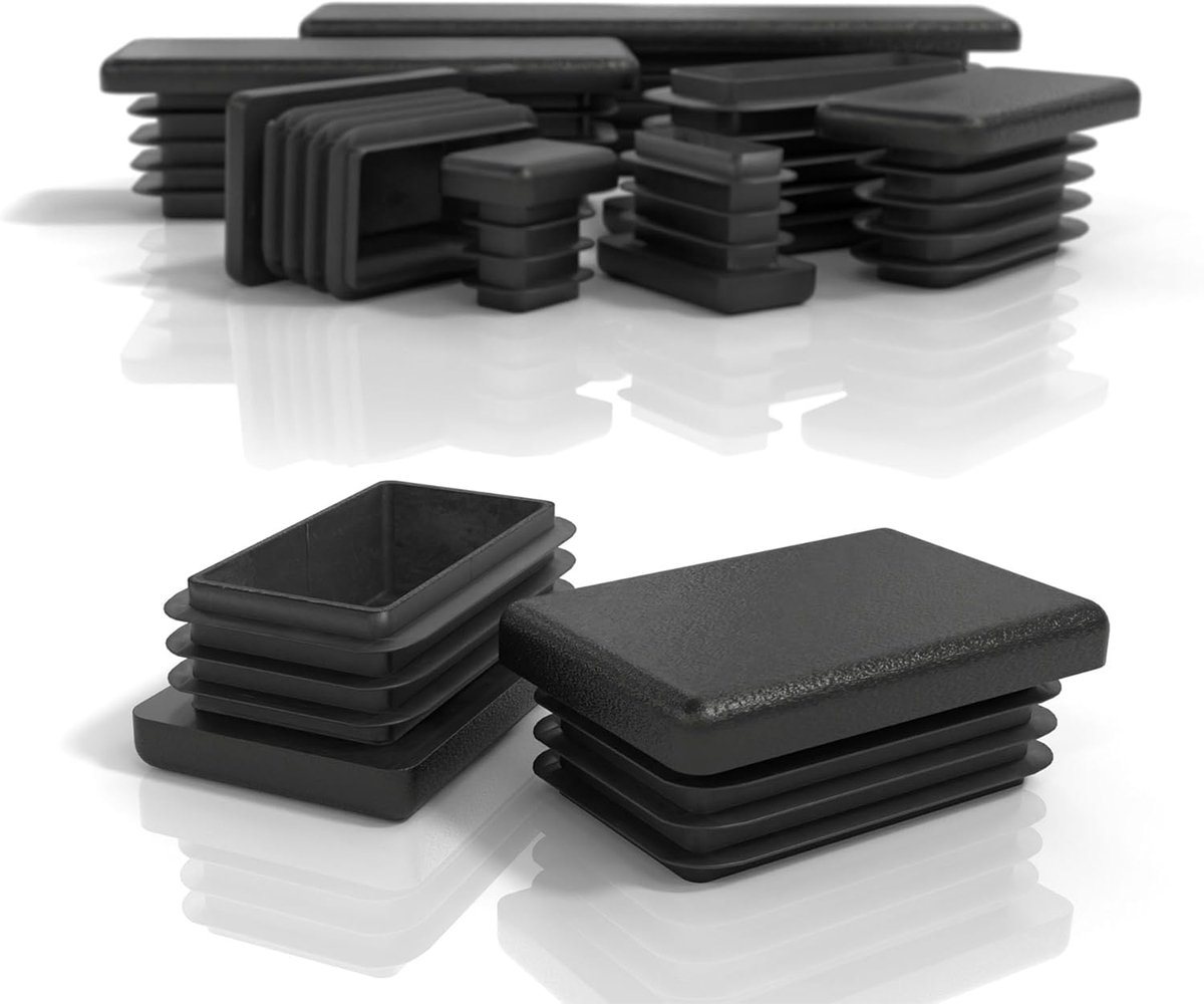 SnelShoppen - PD Slat plugs 40x20 mm - Eindkapjes voor vierkante buizen - PE plastic - Weerbestendige afdekkappen voor staal en RVS - 10 stuks