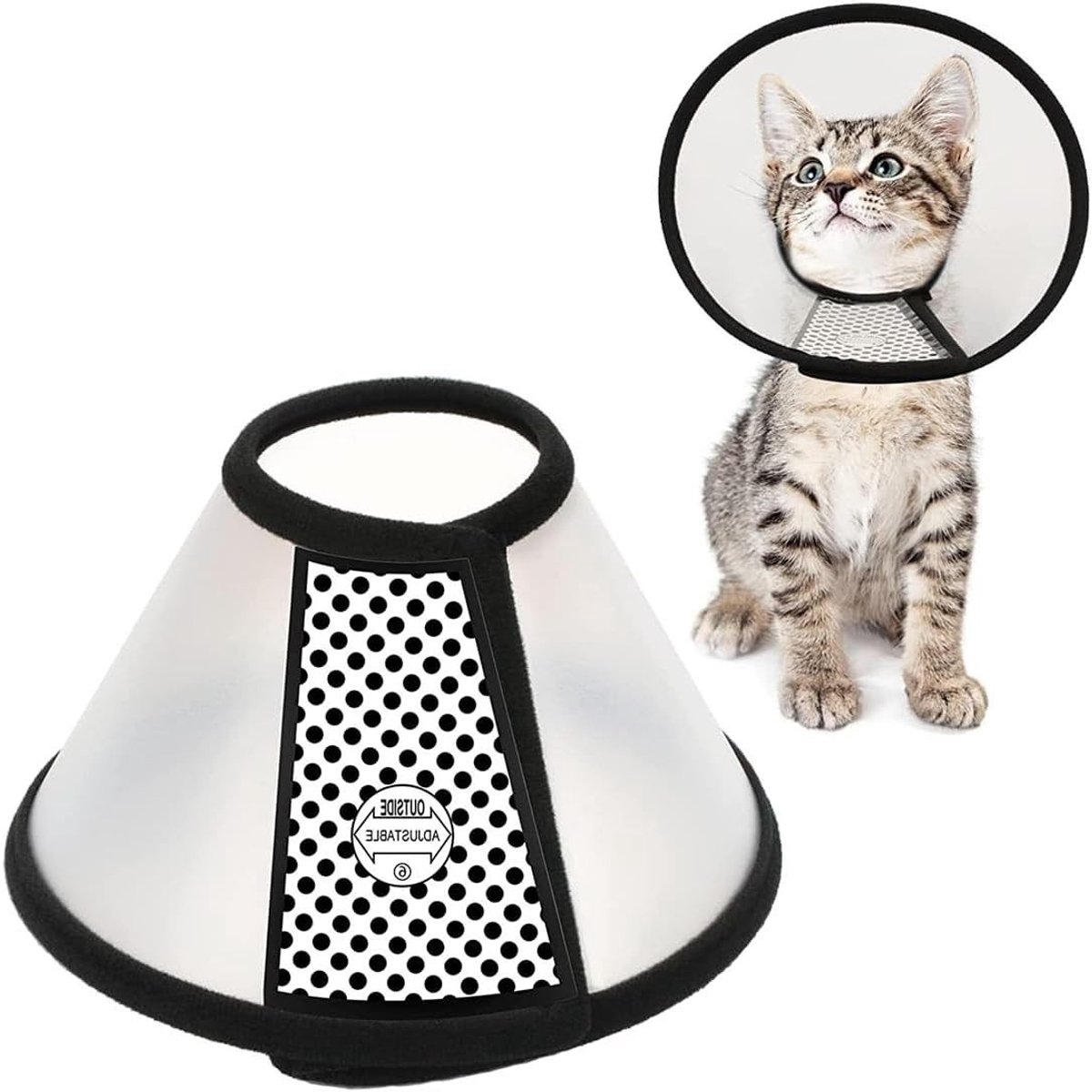 Verstelbare Nekbeschermer voor Kleine Katten en Puppies, Geschikt voor XXS, Witte Honden- en Kattenkegel