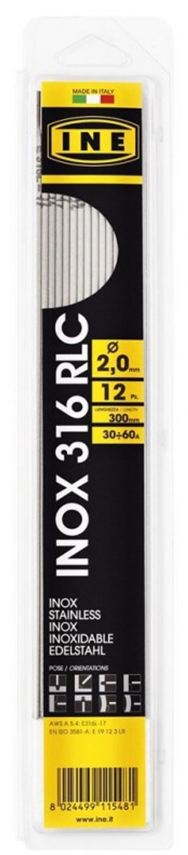 Contimac Laselektroden rvs t.316 2.0mm blister van 12 stuks 97131