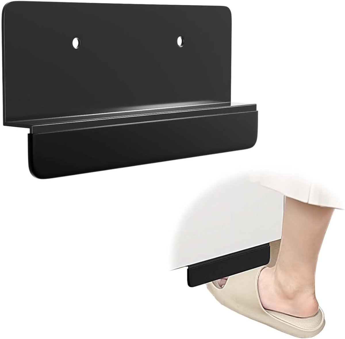 SnelShoppen - Cabinet Foot Pull voor Prullenbak, Handsfree Voetsteun voor Keuken, Touchless Ontwerp, Zwart, Geschikt voor Keuken en Kastdeuren
