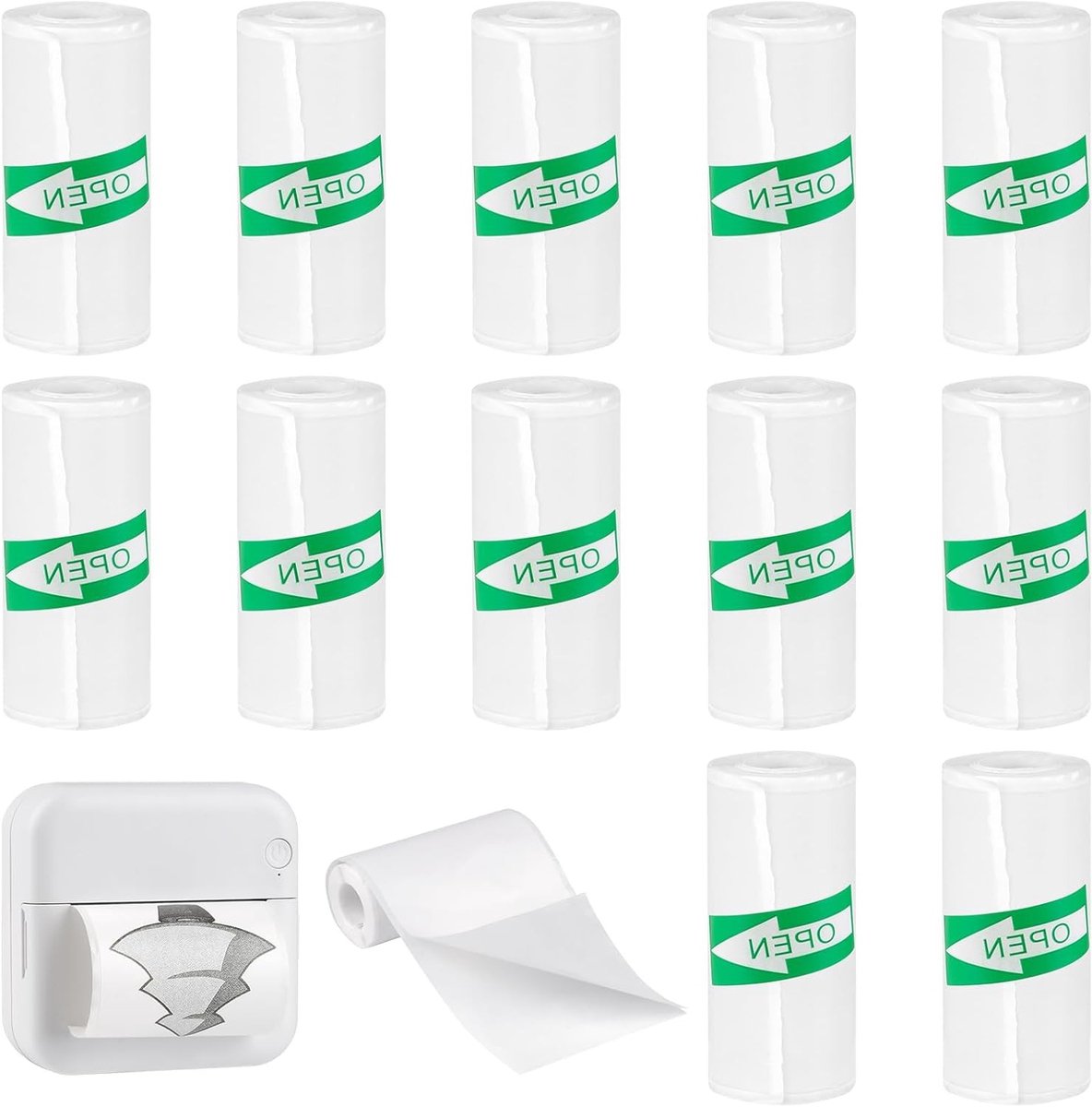 Thermorollen Zelfklevend - Mini Printer Papier - Foto's Printen - Inktvrij Thermisch Papier - 53 mm x 35 m - Wit