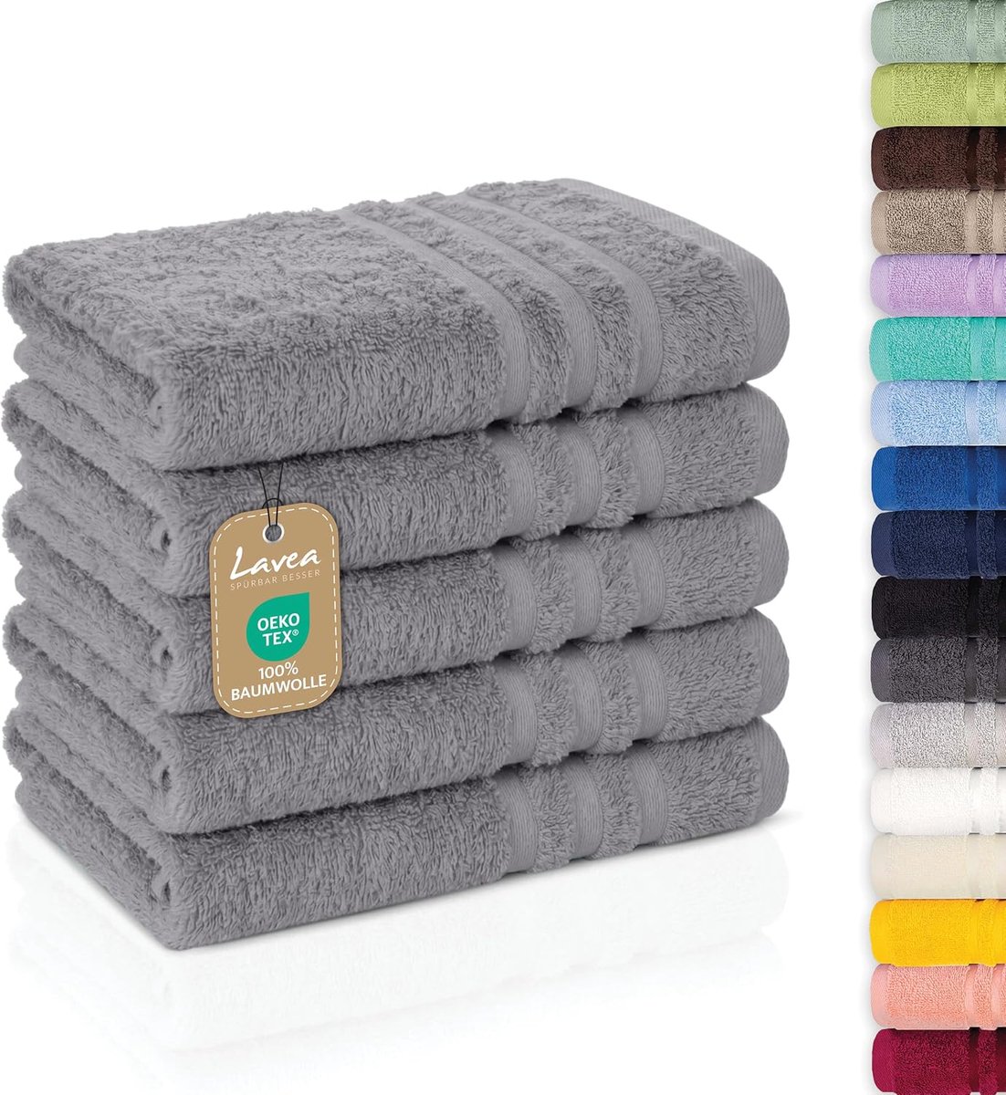 SnelShoppen - Set van 5 Zachte Handdoeken 30x50 cm - 100% Katoen - Absorberend en Duurzaam - Gastenhanddoeken voor Badkamer, Hotel & Spa - Zwart