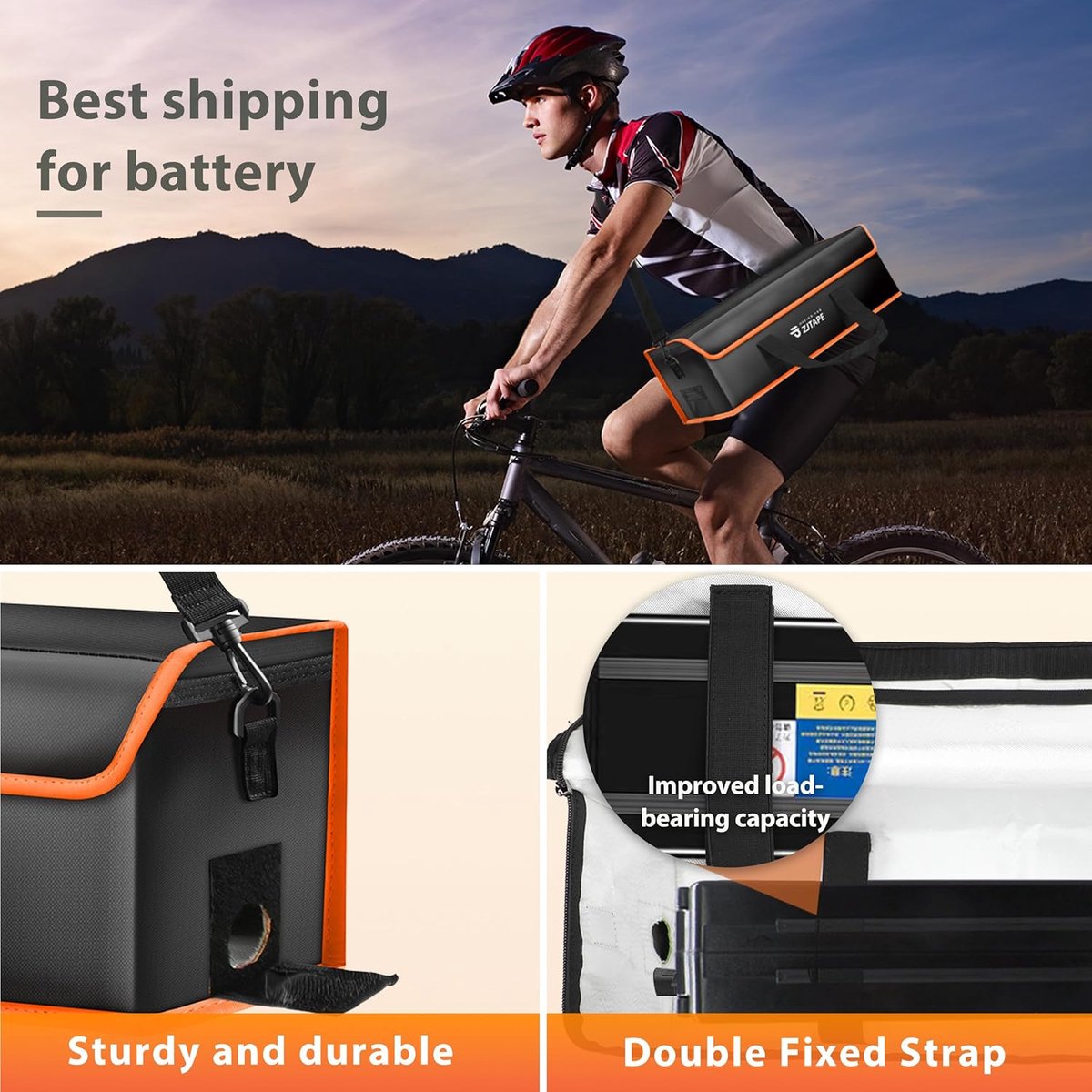 SnelShoppen - Ebike Battery Bag - Extra Large, Fireproof, Waterproof, Explosion-Proof Lipo Safe Bag voor E-bike Accu Opslag, Transport, en Opladen (Zw