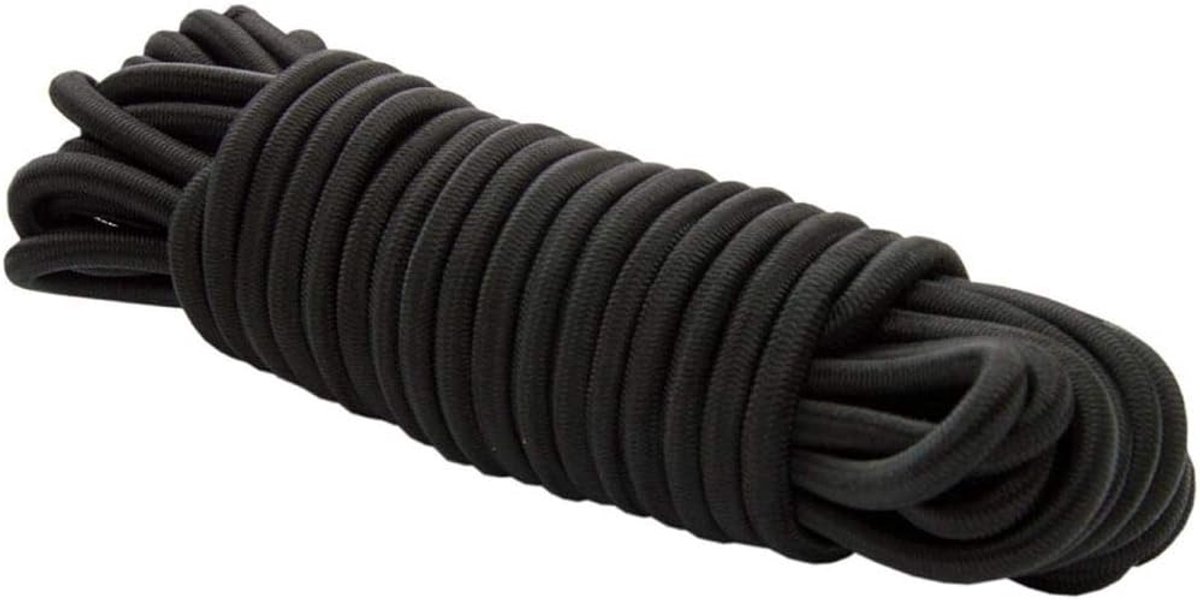 SnelShoppen - 8mm Expander Rope Zwart 10m - Elastische Touw voor Zeil, Tarp, Camping en Tuin - Weerbestendig en Duurzaam