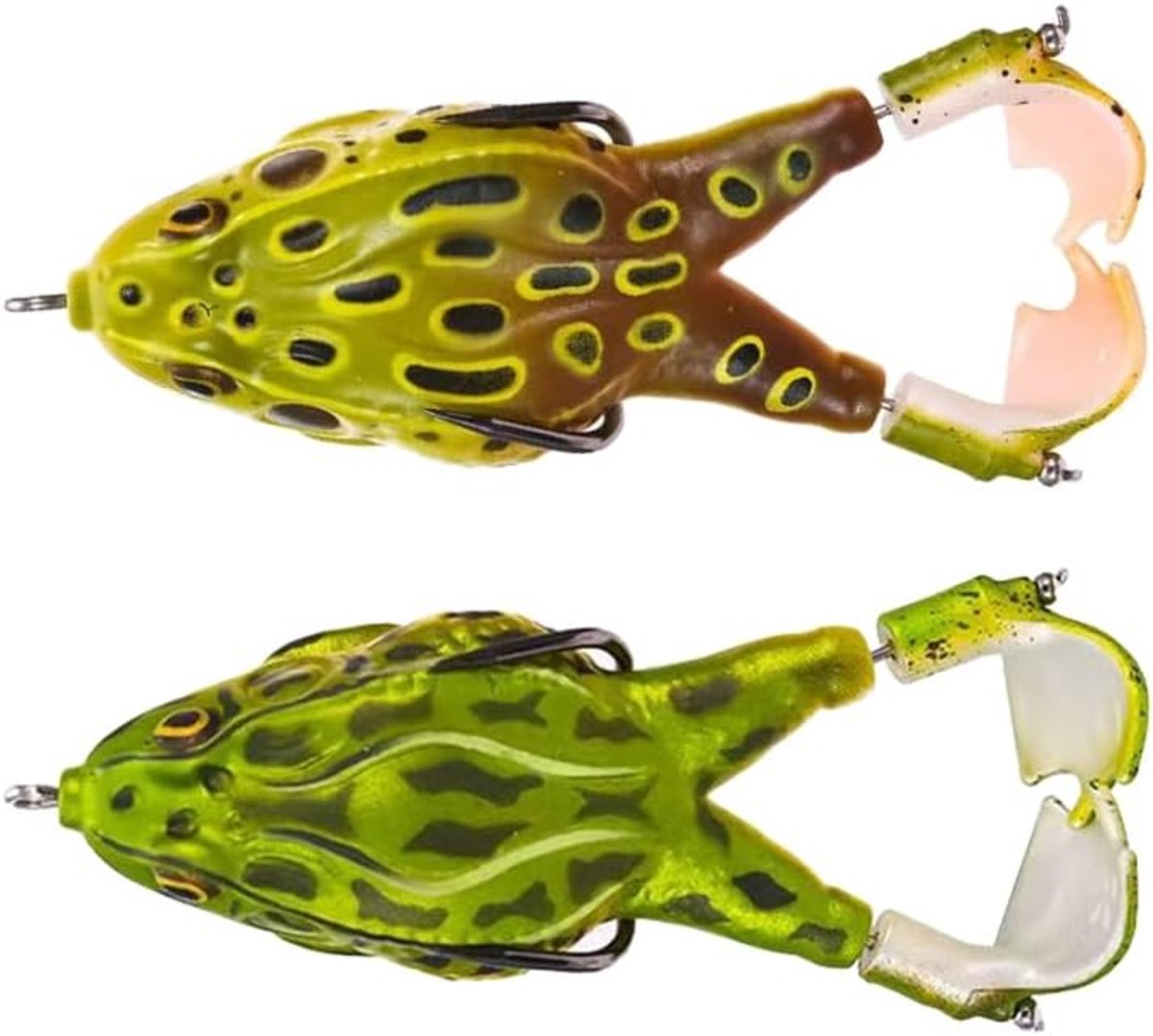 SnelShoppen - 2pcs Vissen Bait, Dubbele Propellers Lures Frog, 9cm Silicone Zacht Vissen Lures, Realistische Aas voor Snoek, Zander en Baars