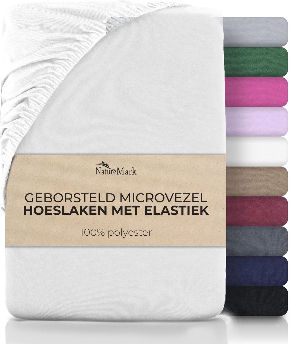 SnelShoppen - Fitted Sheet 90x200 cm Wit - Ultra Zacht Microvezel, Ademend & Hypoallergeen - Sneldrogend, Eenvoudig Onderhoud, Elastische Pasvorm voor