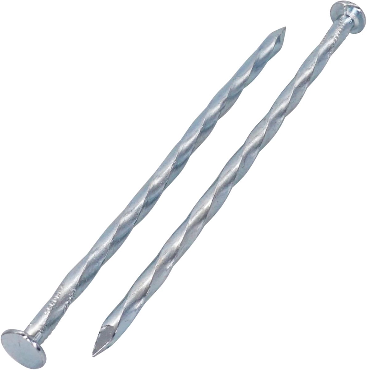 SnelShoppen - 50 Stuks Vierkante Gedraaide Stalen Spijkers 4.5 x 125 mm, Gegalvaniseerde Houtspijkers, Vierkant Twist Spijkers voor Houtbewerking