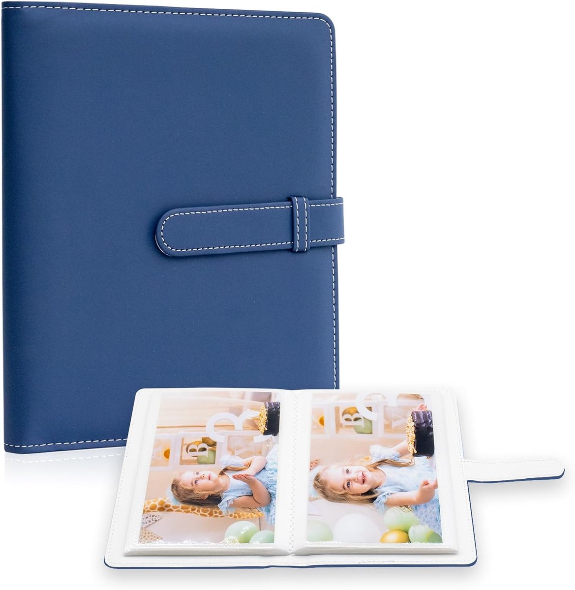 SnelShoppen - Photo Album 4x6 - 68 Compartimenten - Compact Mini Capaciteit - Premium Vegan Leer - Portable Foto Boek voor Jongens en Meisjes - Perfec