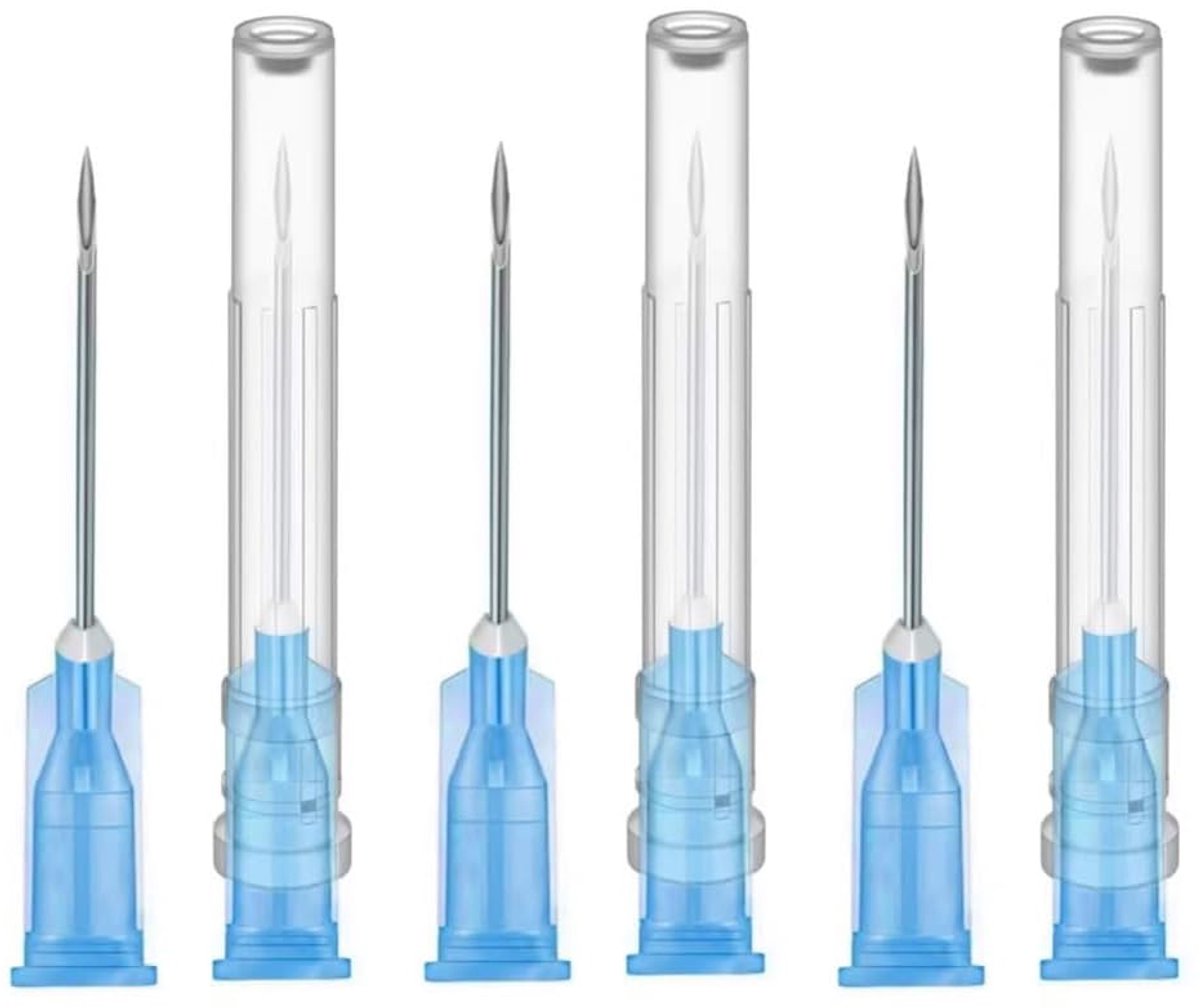 SnelShoppen - 100 RVS Sprayflessen voor Vloeistoffen, Individueel Verpakt, 23G x 25mm, Geschikt voor Industrie, Laboratoria, Hobby, Huishouden, Lijm,