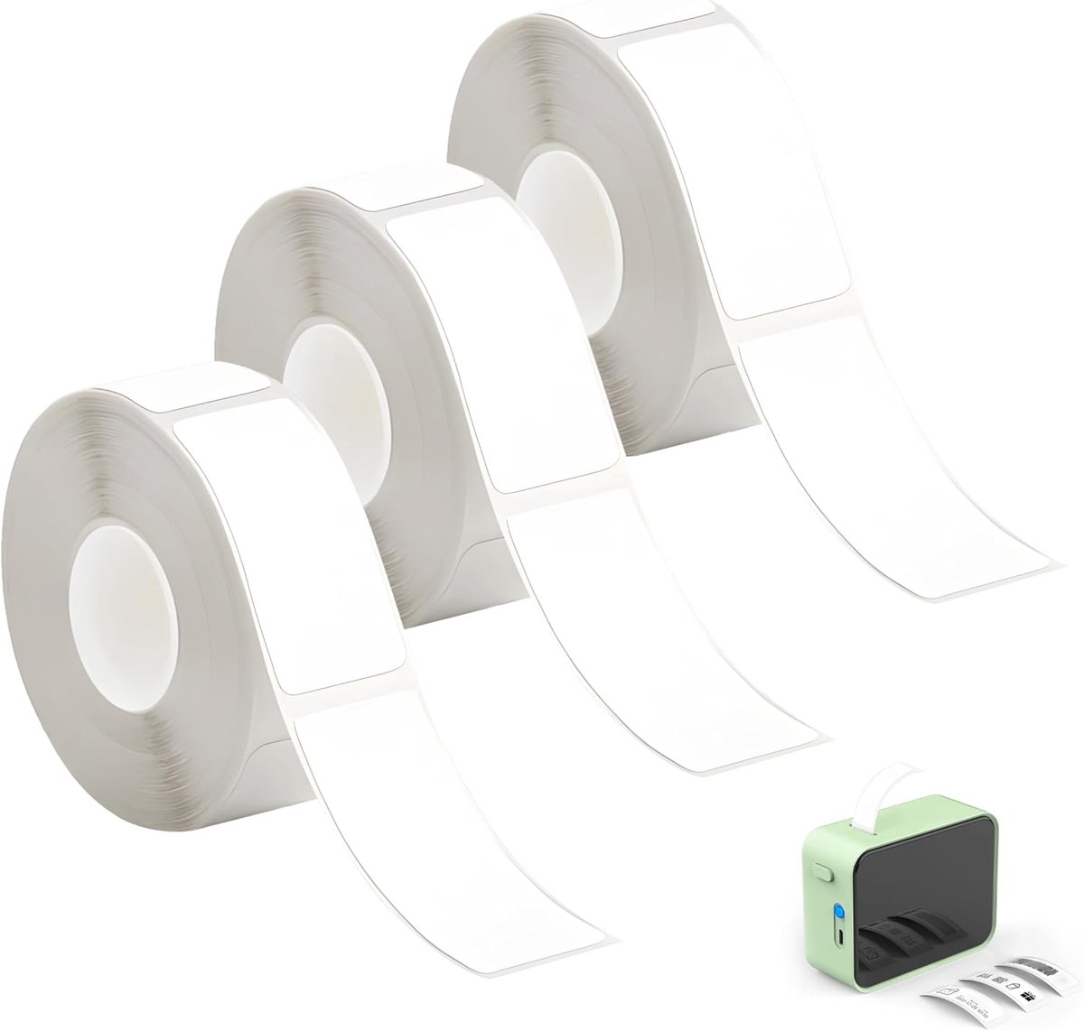 SnelShoppen - 3 Rollen Thermische Labels Zelfklevend 12x40mm - Labels voor P15 Labelprinter - 480 Stuks voor Thuis, Kantoor en School Organisatie