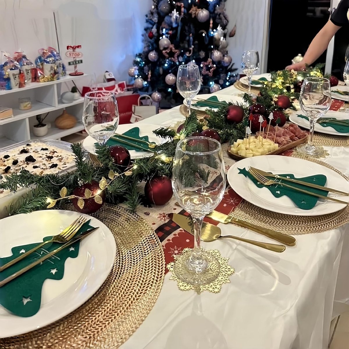 SnelShoppen - 6 Stuks Gouden Vinyl Placemat Set 38cm - Tarwe Schoven Design - Wasbare Tafelonderleggers voor Eten, Feesten, Evenementen, Thuisgebruik