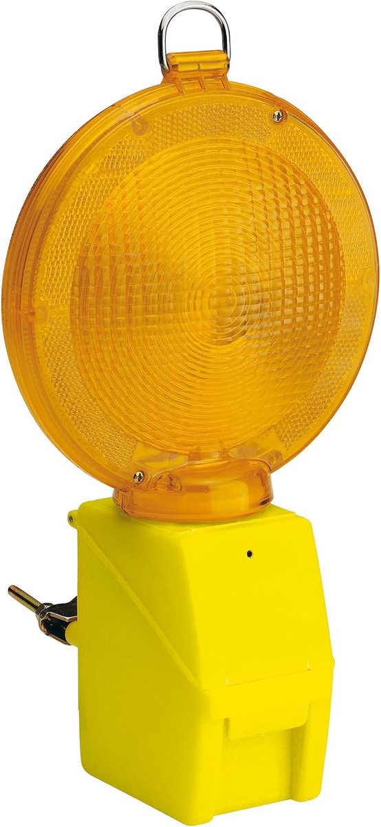 SnelShoppen - Flitslicht met Schemer Sensor - Gele Fluorescerende Bouwlamp - Schok- en Weerbestendig - Voor Buiten en Nachtgebruik - Tuin, Bouwplaats,