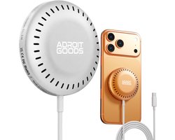AdroitGoods 25W Draadloze Oplader Snellader geschikt voor MagSafe - USB-C Magnetische Charger geschikt voor iPhone & AirPods Fast Charge - Silver