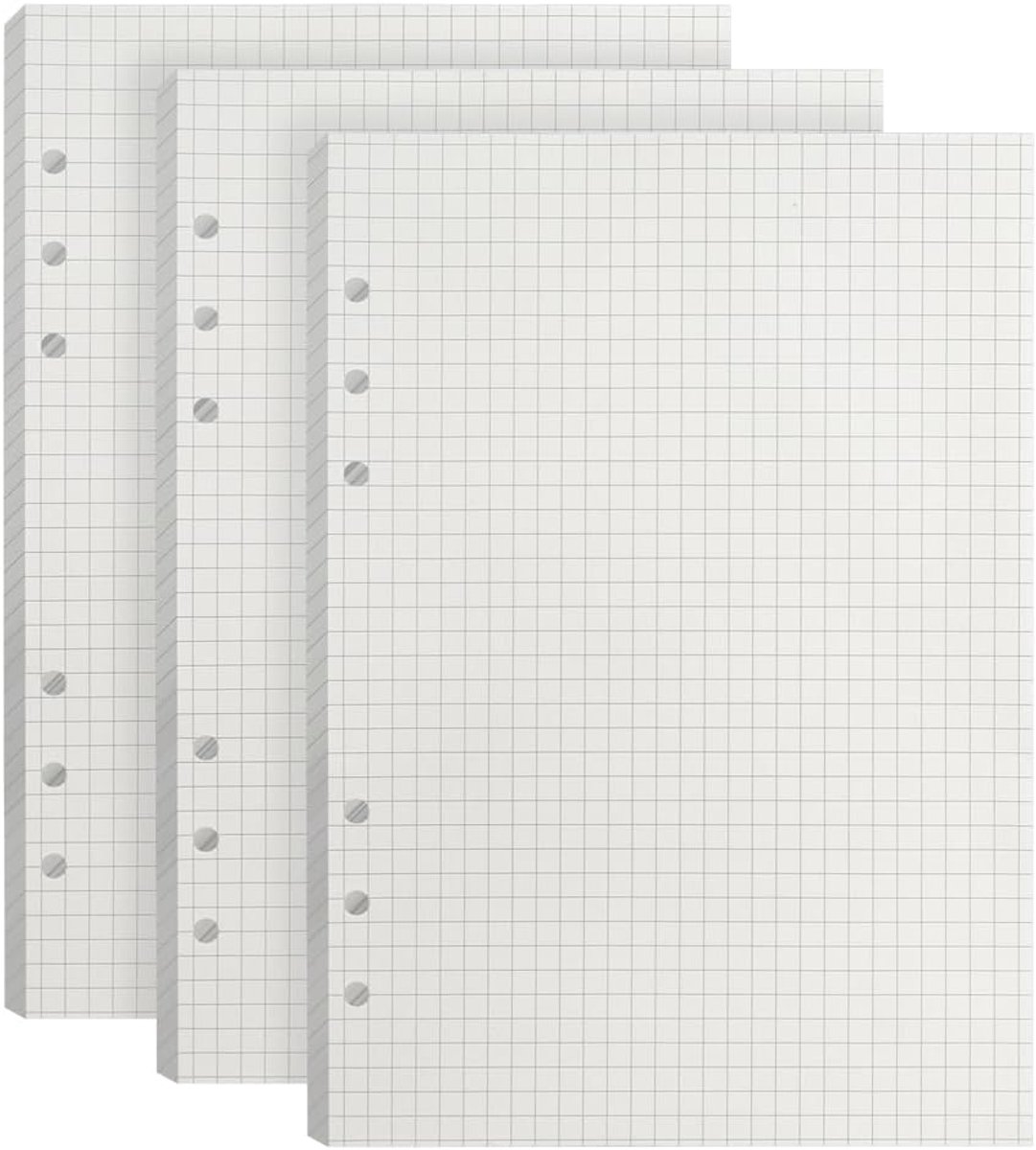 SnelShoppen - A5 Refill Paper 135 Vellen Gecheckt 6 Gaten Notitiepapier Navulling voor Ringband Notitieboek Journal Schetsen Schilderen