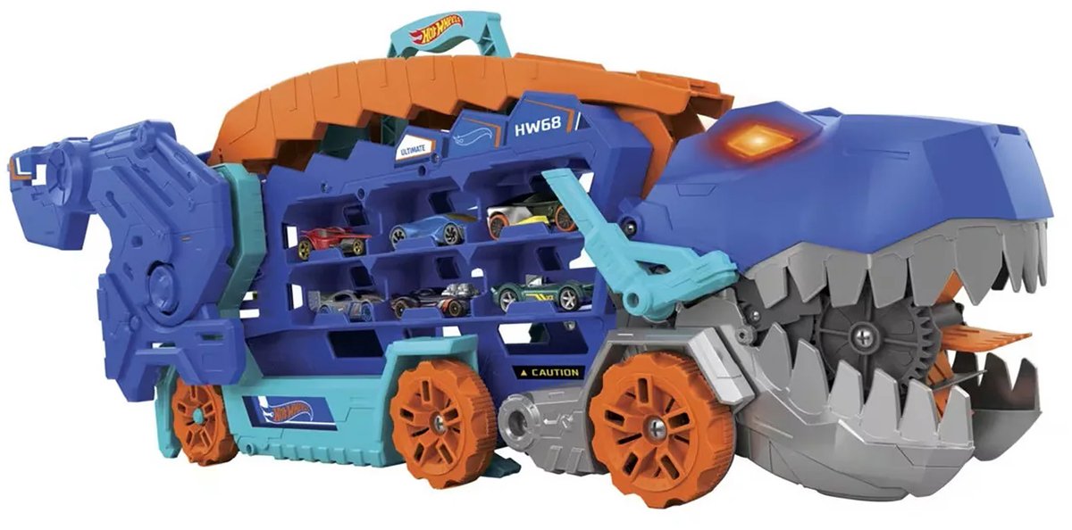Hot Wheels City - Ultimate T-Rex Transporter - Inclusief 2 Auto's - Speelgoed vanaf 3 Jaar - Vrachtwagen - Auto - Autootjes - Hotweels - Hotwheels Premium - Racebaan - Hot Wheels — afbeelding 10