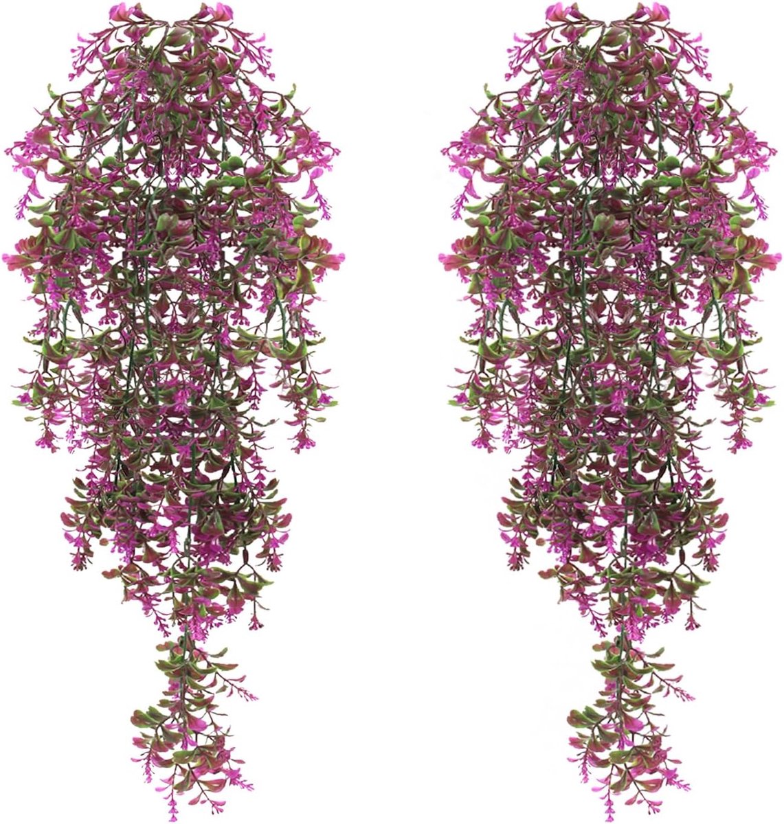 SnelShoppen - Kunstplanten Set van 2 - Hangende Kunstbloemen Ivy - 70 cm Lange Nepplanten - Paars - Decoratie voor Tuin, Balkon, Feest en Interieur