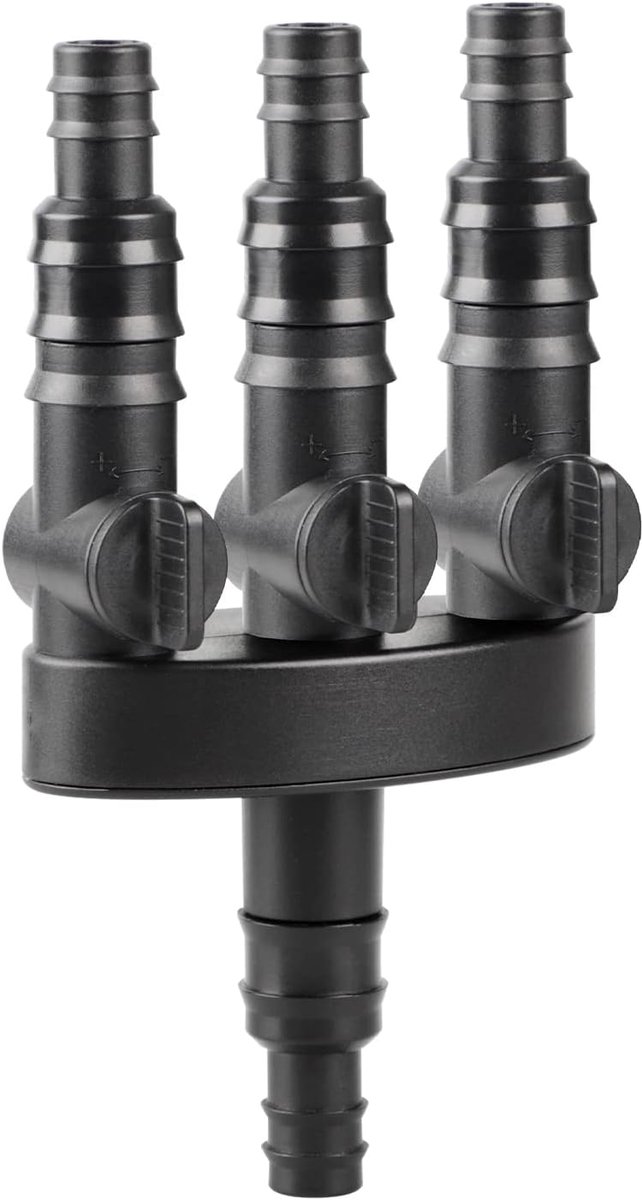 SnelShoppen - 3-Weg Waterdistributeur 1/2 Inch & 3/4 Inch Verstelbare ABS Adapter voor Taps, Tuinslangen en Fonteinen - Zwart, Ideaal voor Drukloze Wa