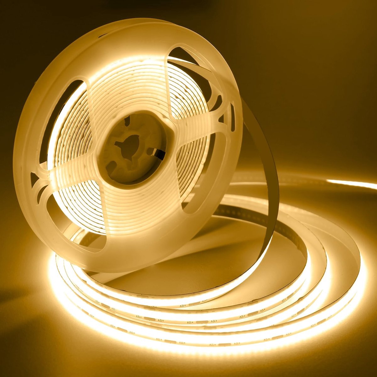 SnelShoppen - 5M COB LED Strip Licht Warm Wit, Flexibele DC12V Verlichting, CRI 93+, 1600 LEDs voor Slaapkamer, Keuken, TV Achtergrondverlichting, Thu
