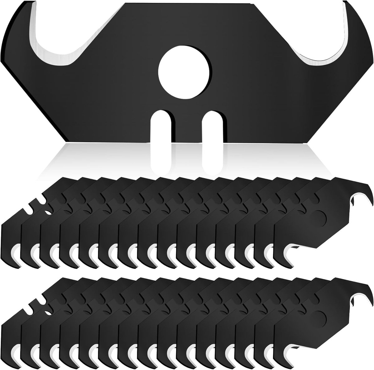 SnelShoppen - Pack van 30 Tapijtsnijders, Trapezium Mesjes, 49 x 19 mm, 0.6 mm Dikke Bladen voor Vloerbedekking, Vervangende Snijbladen voor Professio