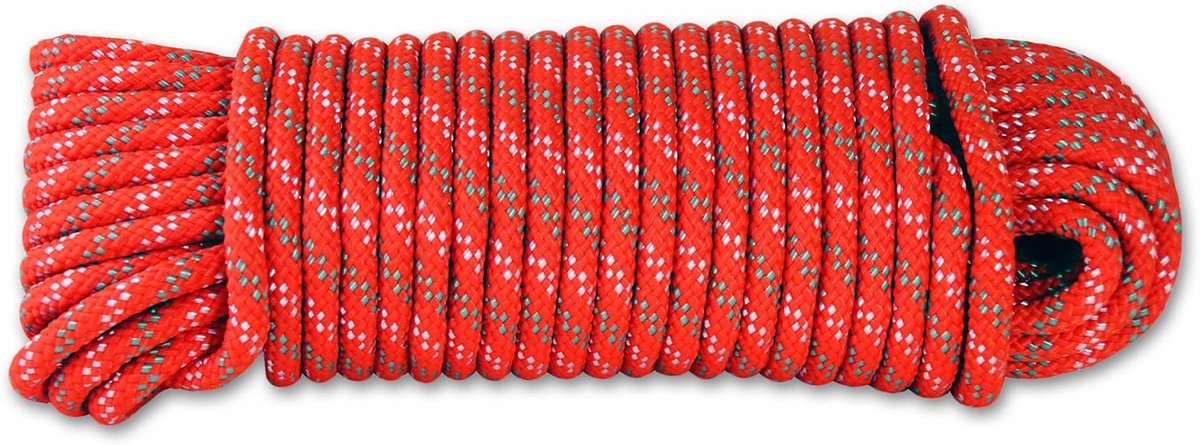 SnelShoppen - Gevlochten Polypropyleen Touw 6 mm - 15 m - Oranje - 450 kg - Waterdicht voor Watersport, Camping, Tuin en Vrijetijdsbesteding
