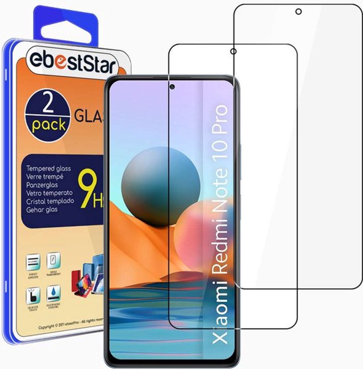 ebestStar - {2 Stuks} Gehard glas geschikt voor Xiaomi POCO M5s, Redmi Note 10 10S, Screen Protector Cover, Schermbeschermer Tempered Glass
