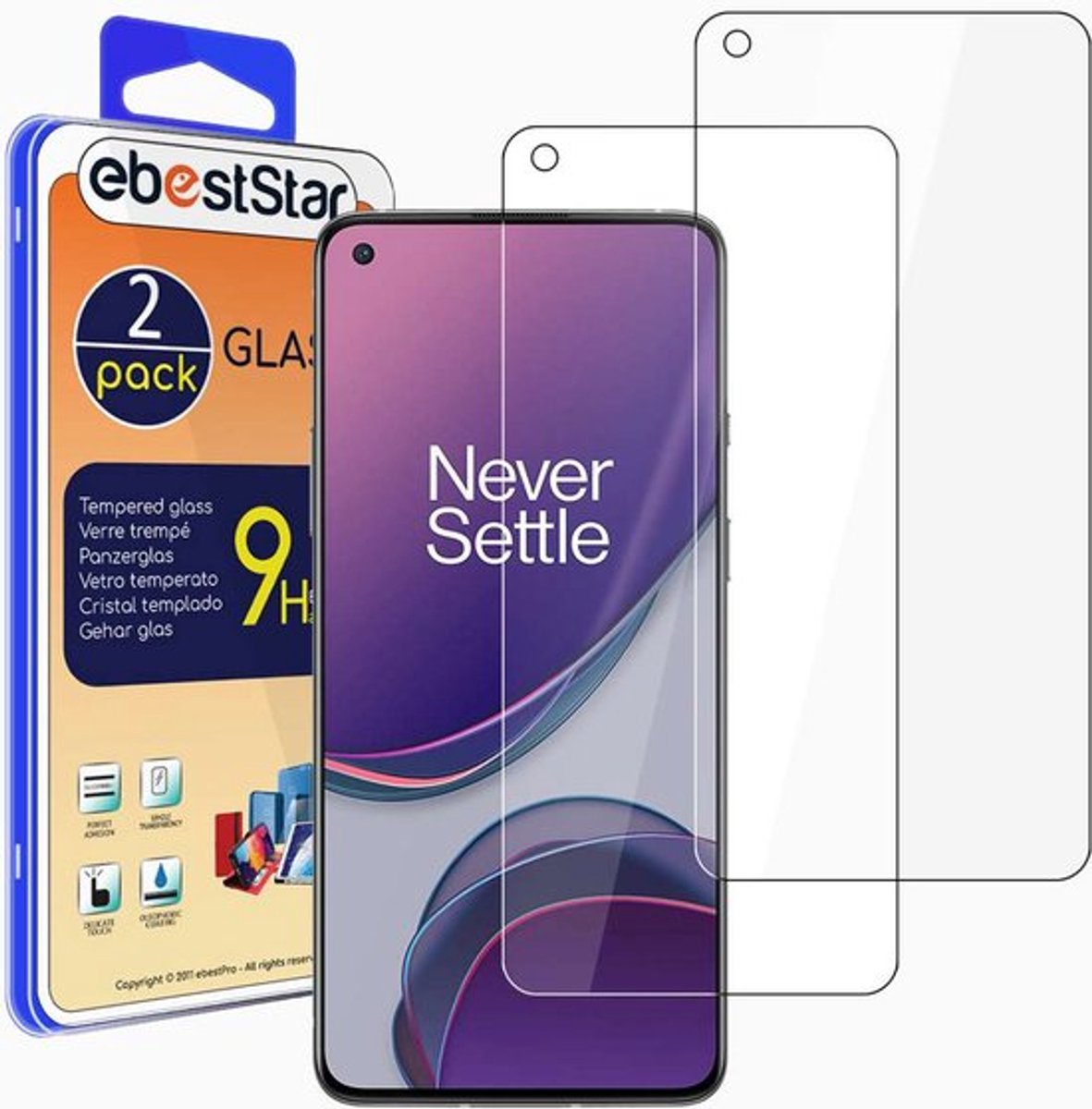 ebestStar - {2 Stuks} Gehard glas geschikt voor OnePlus 8T, Screen Protector Cover, Schermbeschermer Tempered Glass