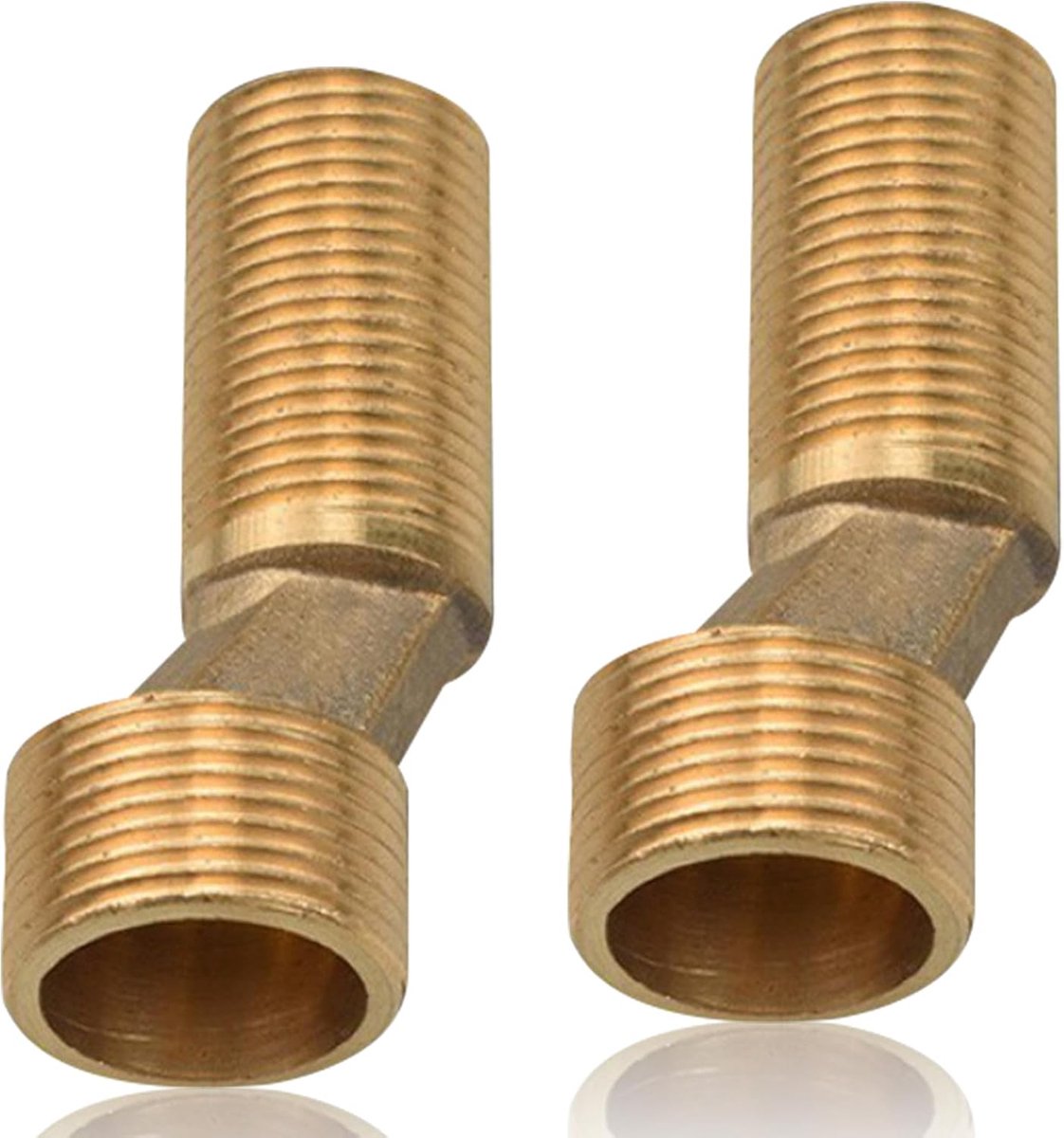 SnelShoppen - 2 Stuks Douchekraan Adapter, 3/4" AG x 1/2" AG S Connector, Eccentrisch 8mm Lengte 60mm, Universele Faucet Connector voor Wandmontage