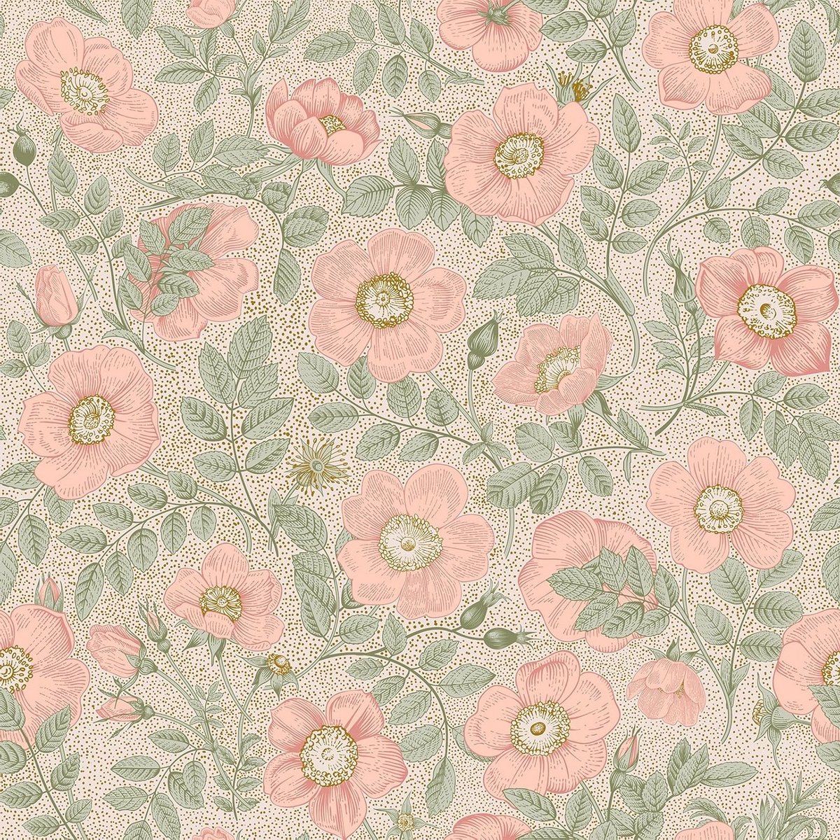 Zelfklevend Behang met Vintage Roze Poppy Bloemen - Boho Fotobehang voor Slaapkamer en Badkamer - 44.5 cm x 300 cm, Verwijderbaar en Makkelijk aan te Brengen