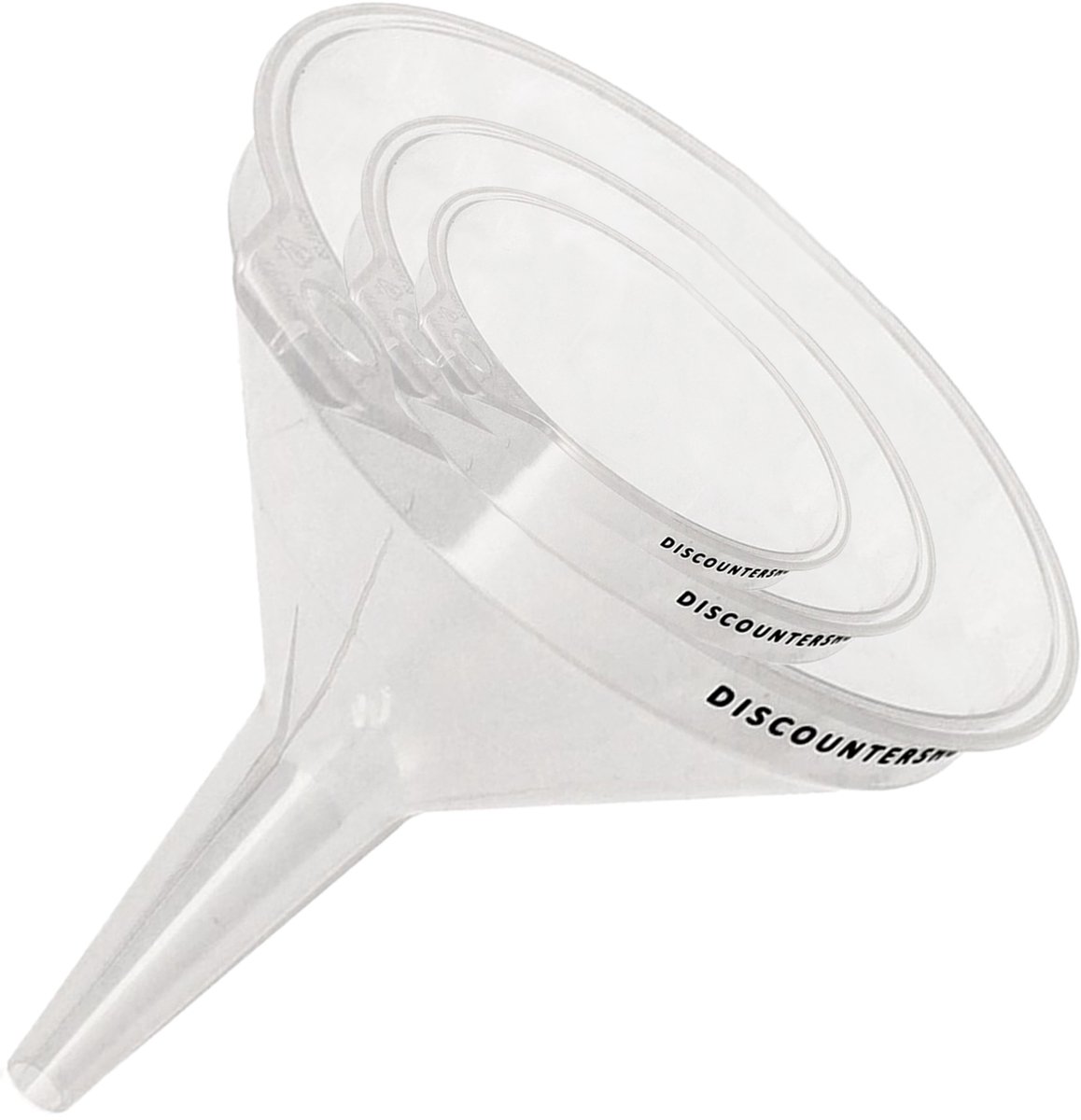 Trechterset 3-delig – Trechter Set Keuken – Kunststof Trechters Transparant 16.2, 15 en 12 cm – Grote en Kleine Vultrechter voor Flessen, Potten en Jerrycans