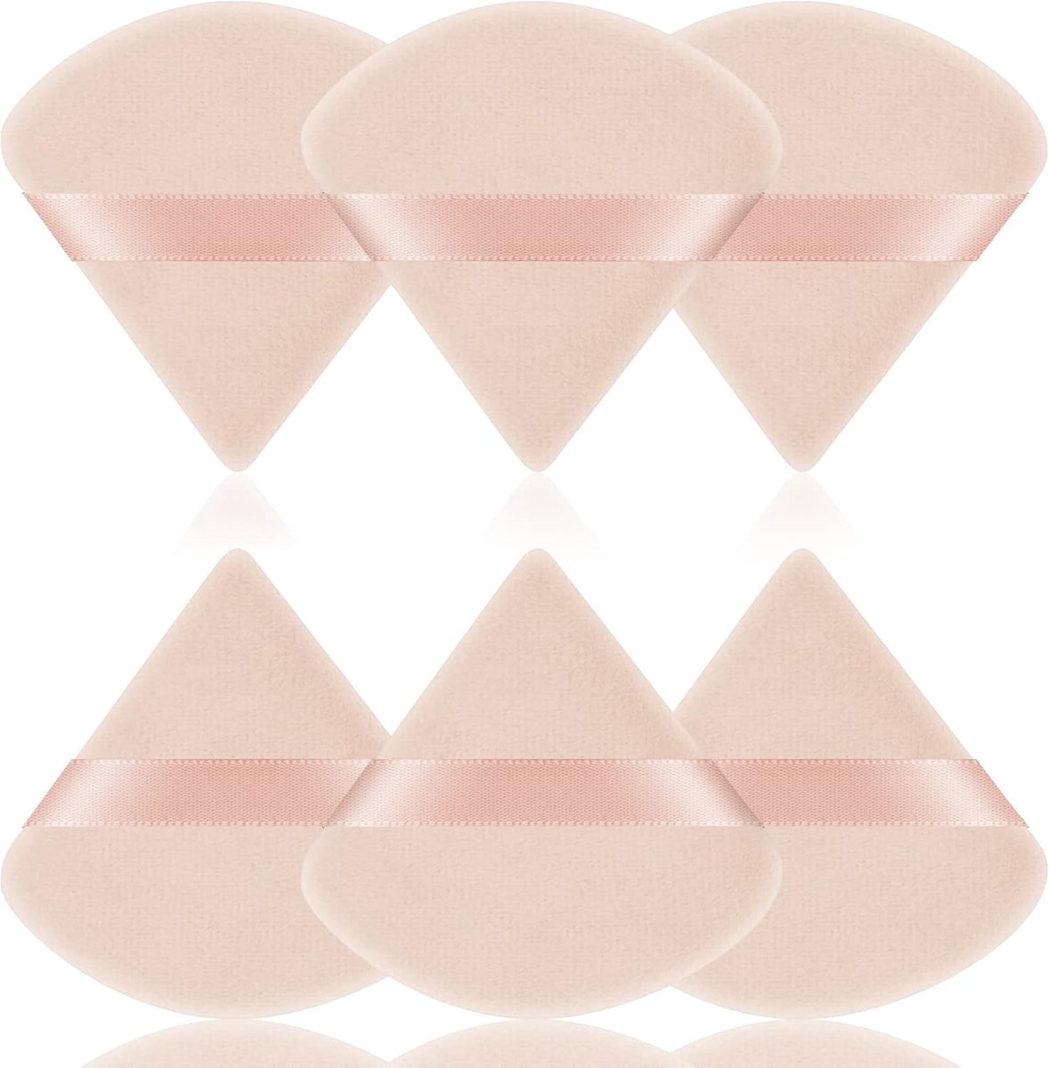 SnelShoppen - 6-delige Triangle Makeup Powder Brushes - Wasbare en Herbruikbare Make-up Spons voor Poeder en Foundation - Perfect voor Gezicht, Blush